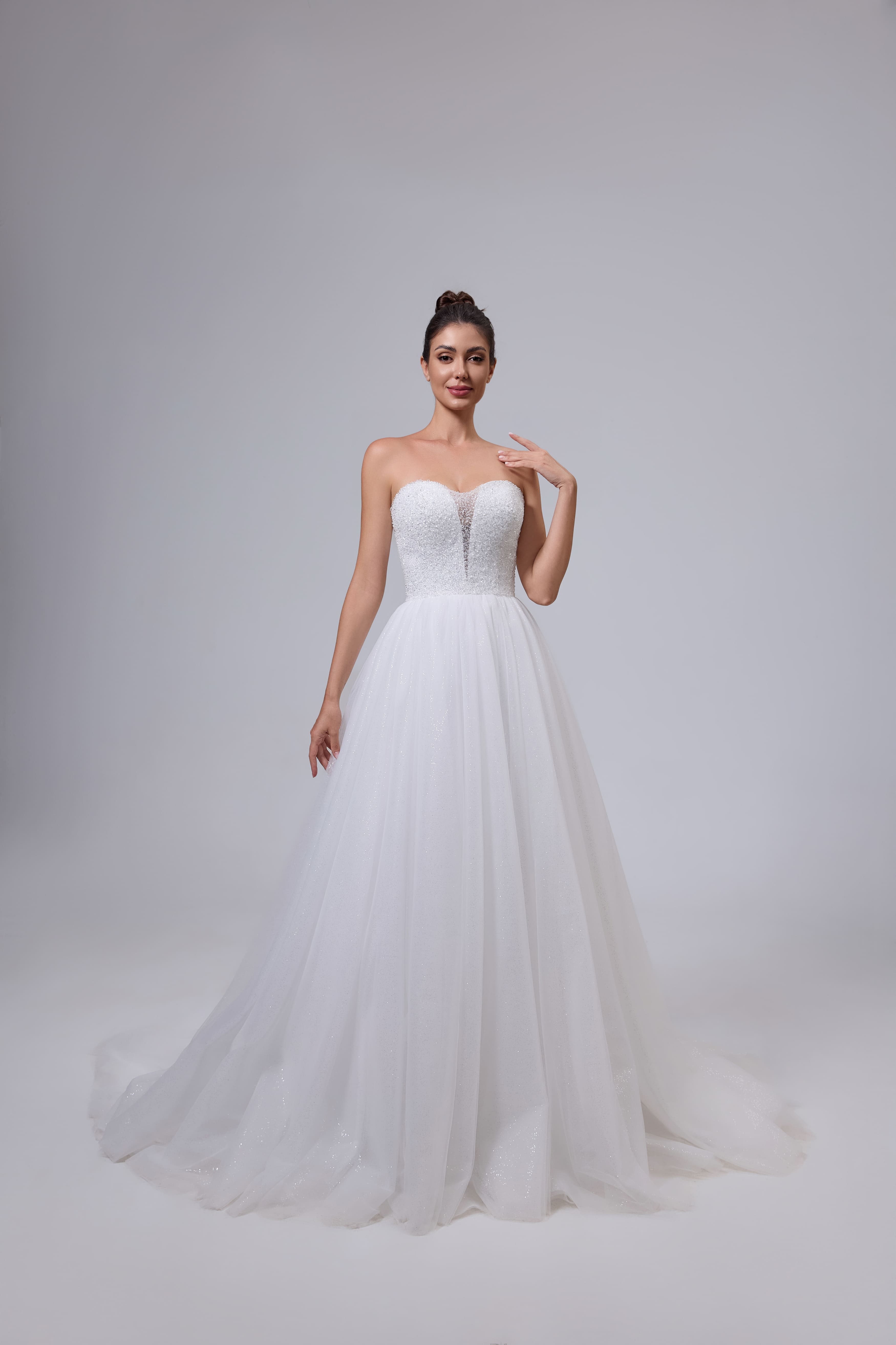 Beaded Satin Mermaid Wedding Dress Luxurious Handmade-AND Bride