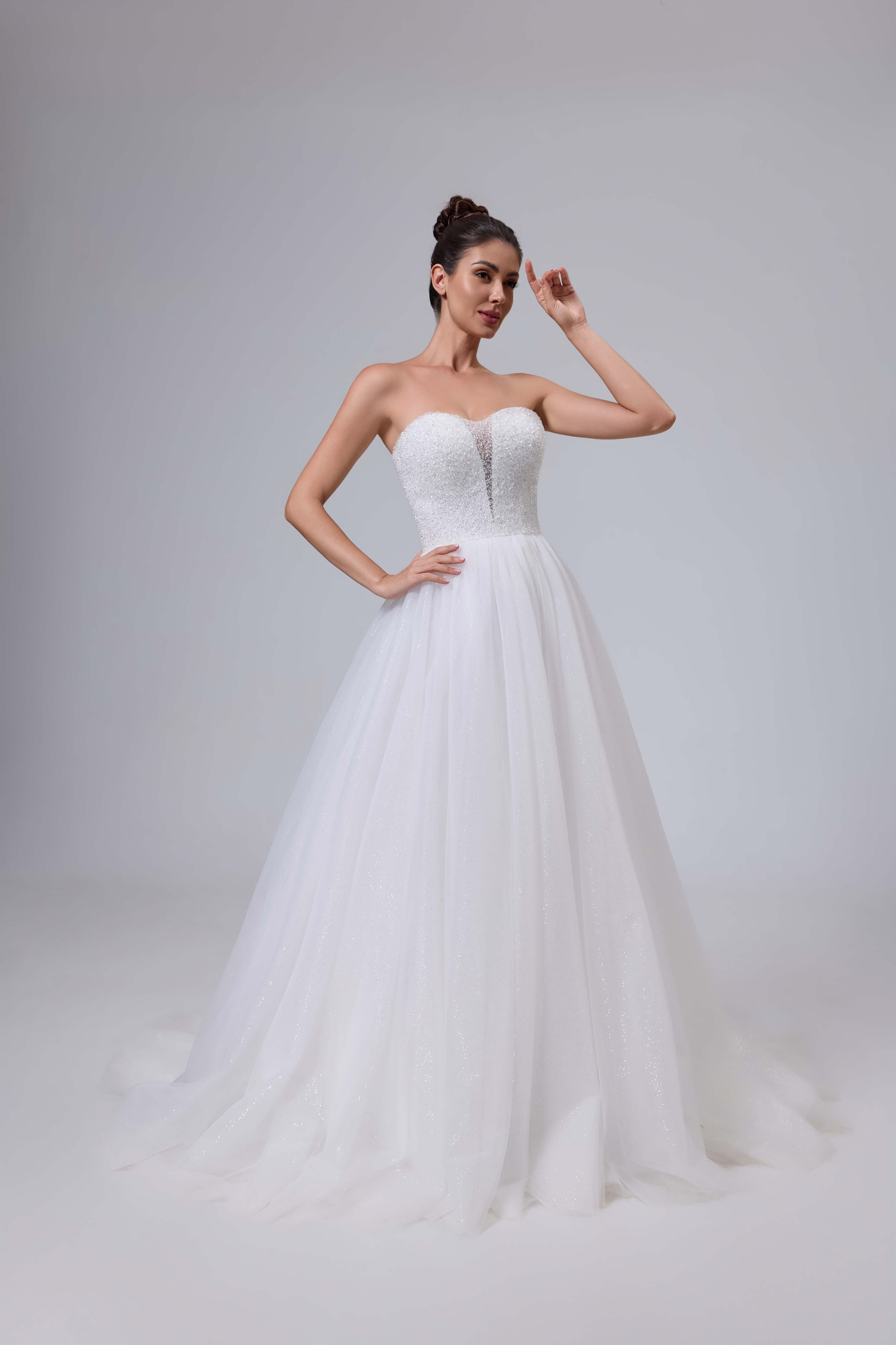 Beaded Satin Mermaid Wedding Dress Luxurious Handmade-AND Bride