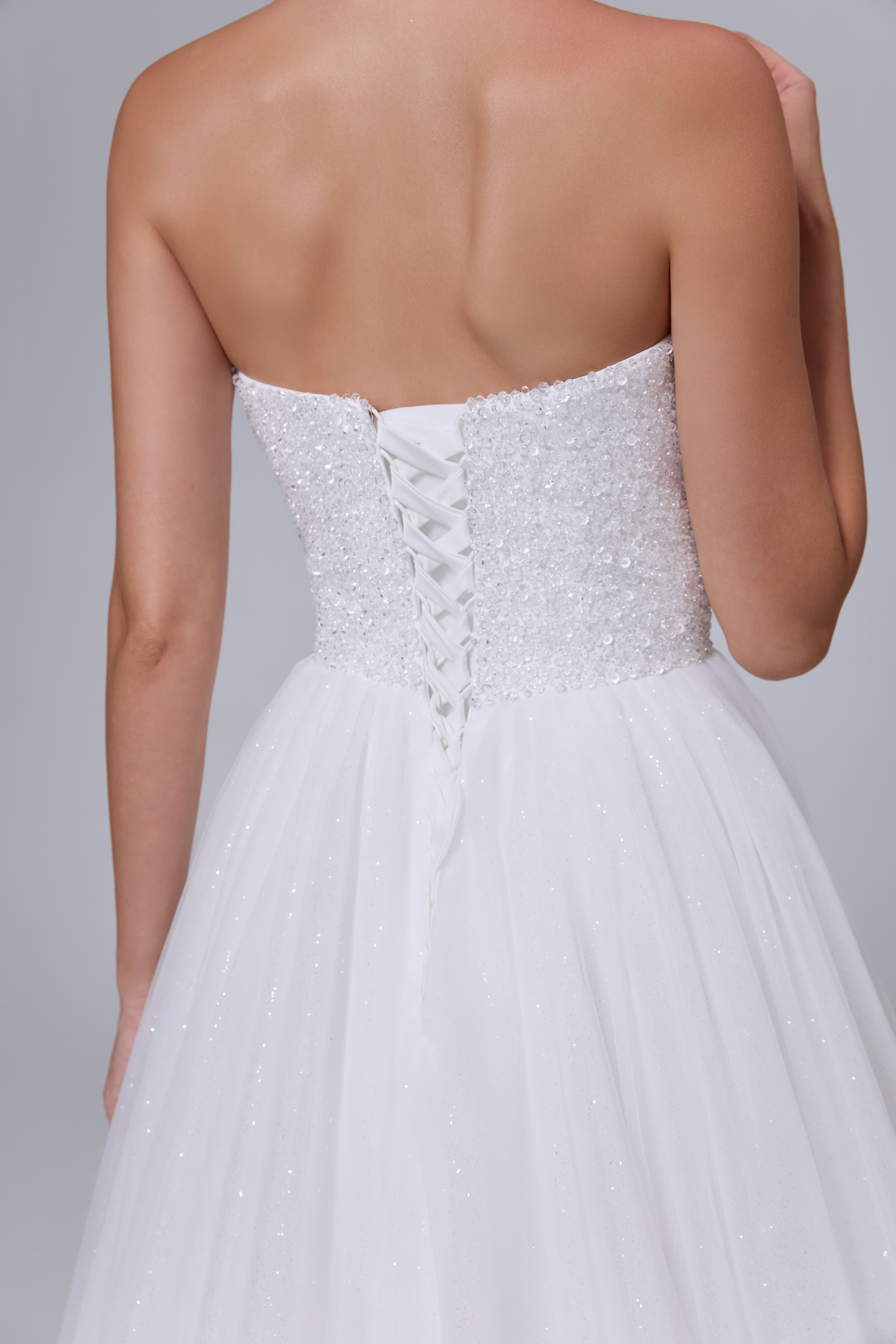 Beaded Satin Mermaid Wedding Dress Luxurious Handmade-AND Bride