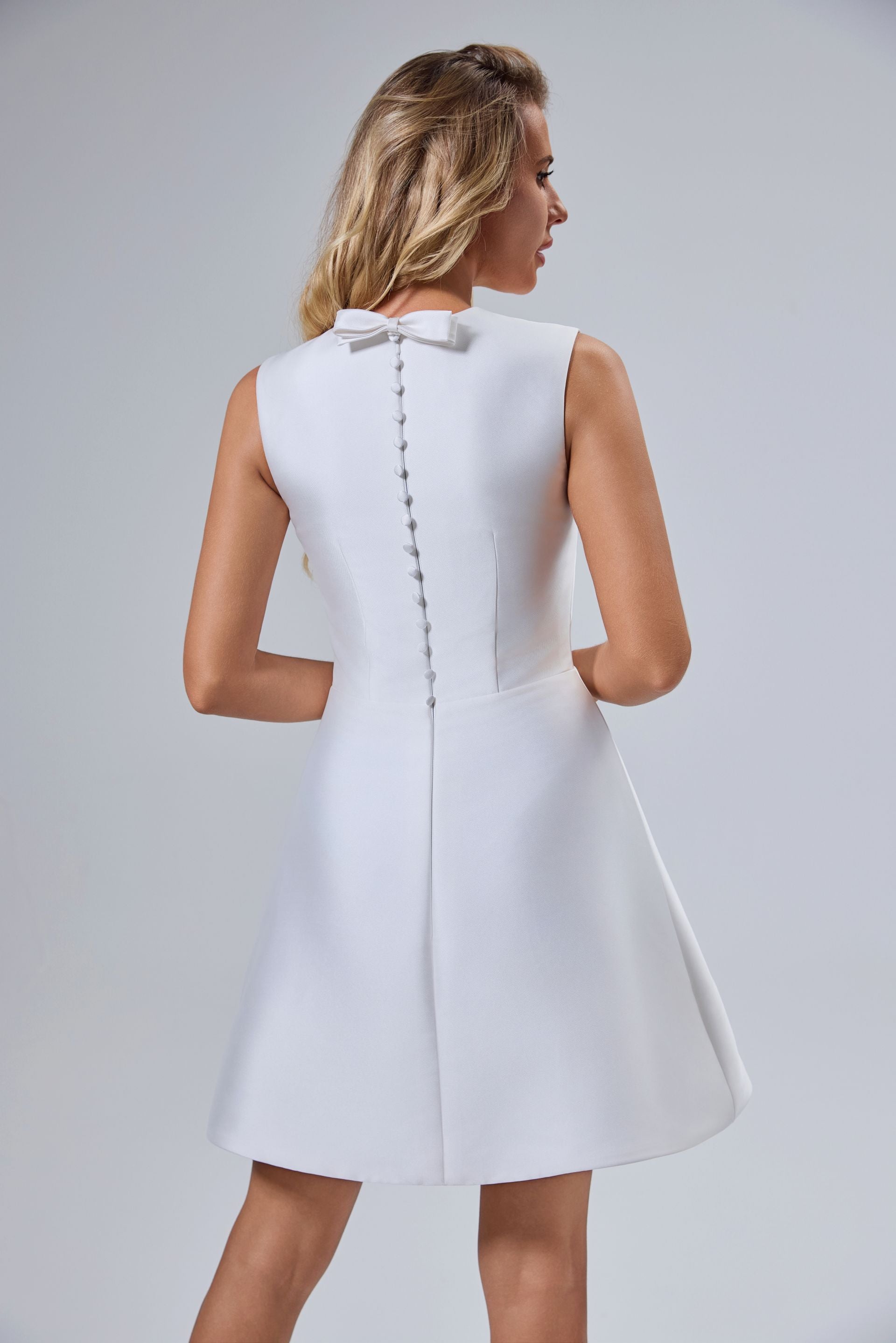cute Satin Knee-Length wedding Dress LVB2521