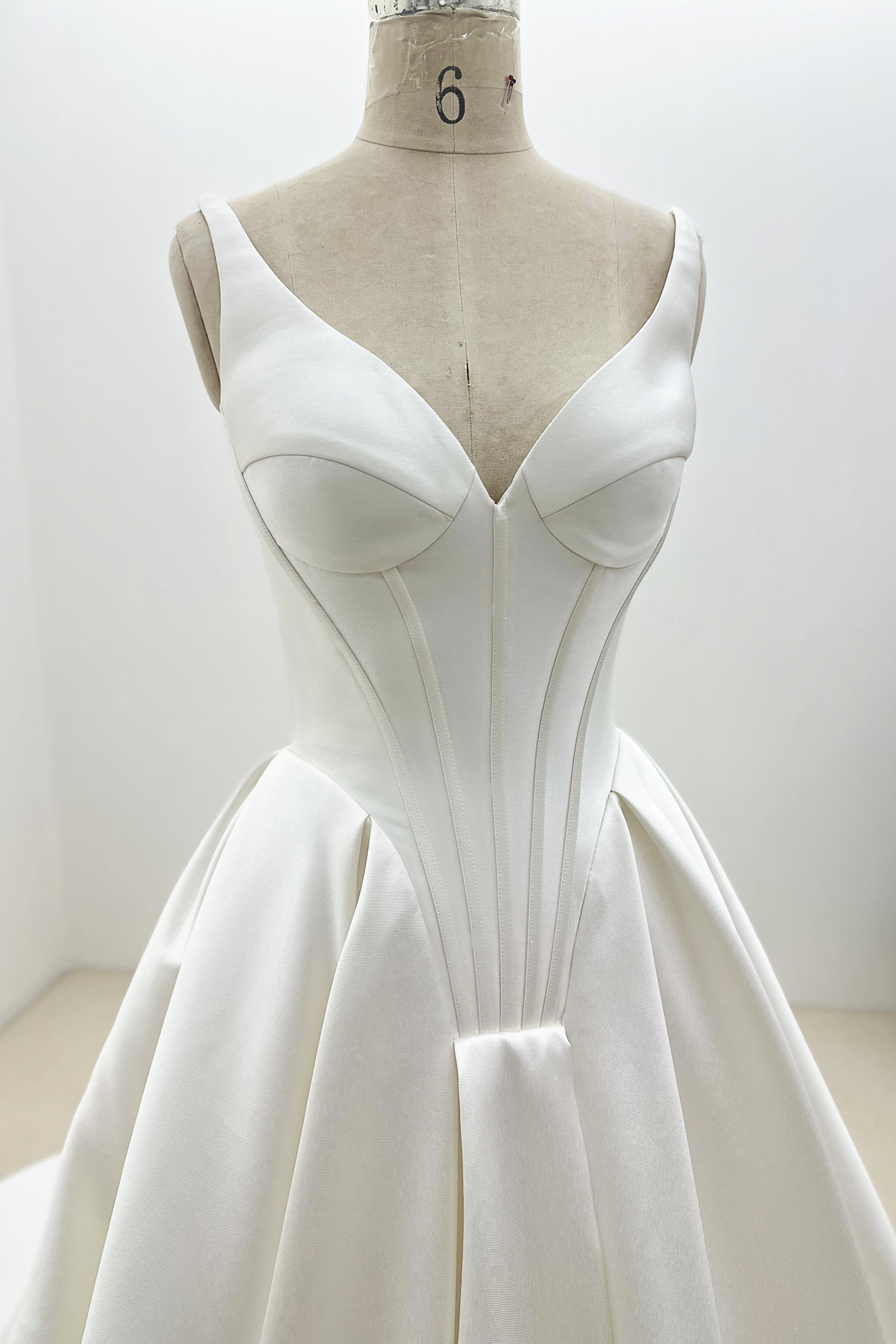 Minimalistic Clean Mikado Sheath Simple wedding dress LVB2696