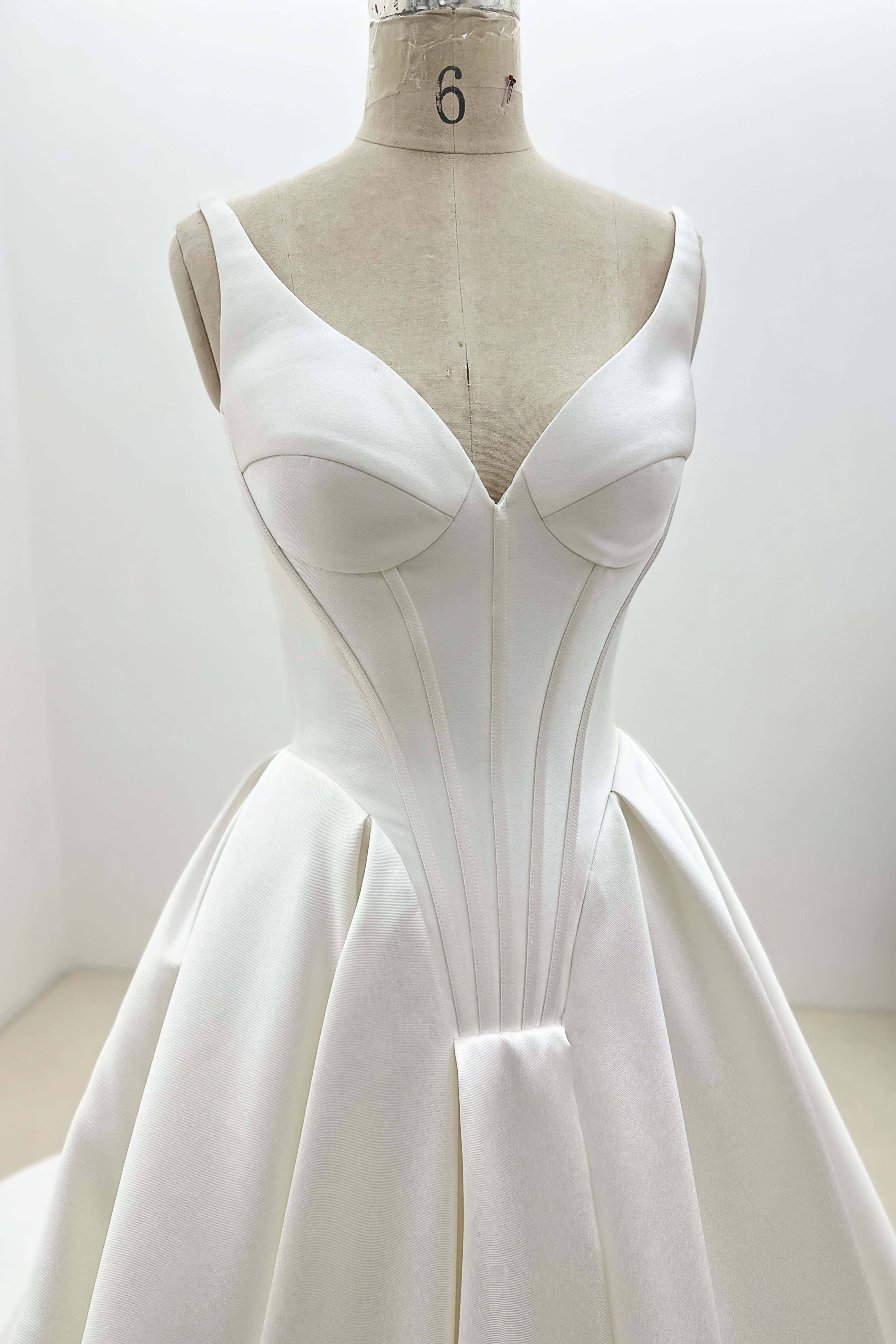 Minimalist Mikado Sheath Wedding Dress with Clean Cut-AND Bride
