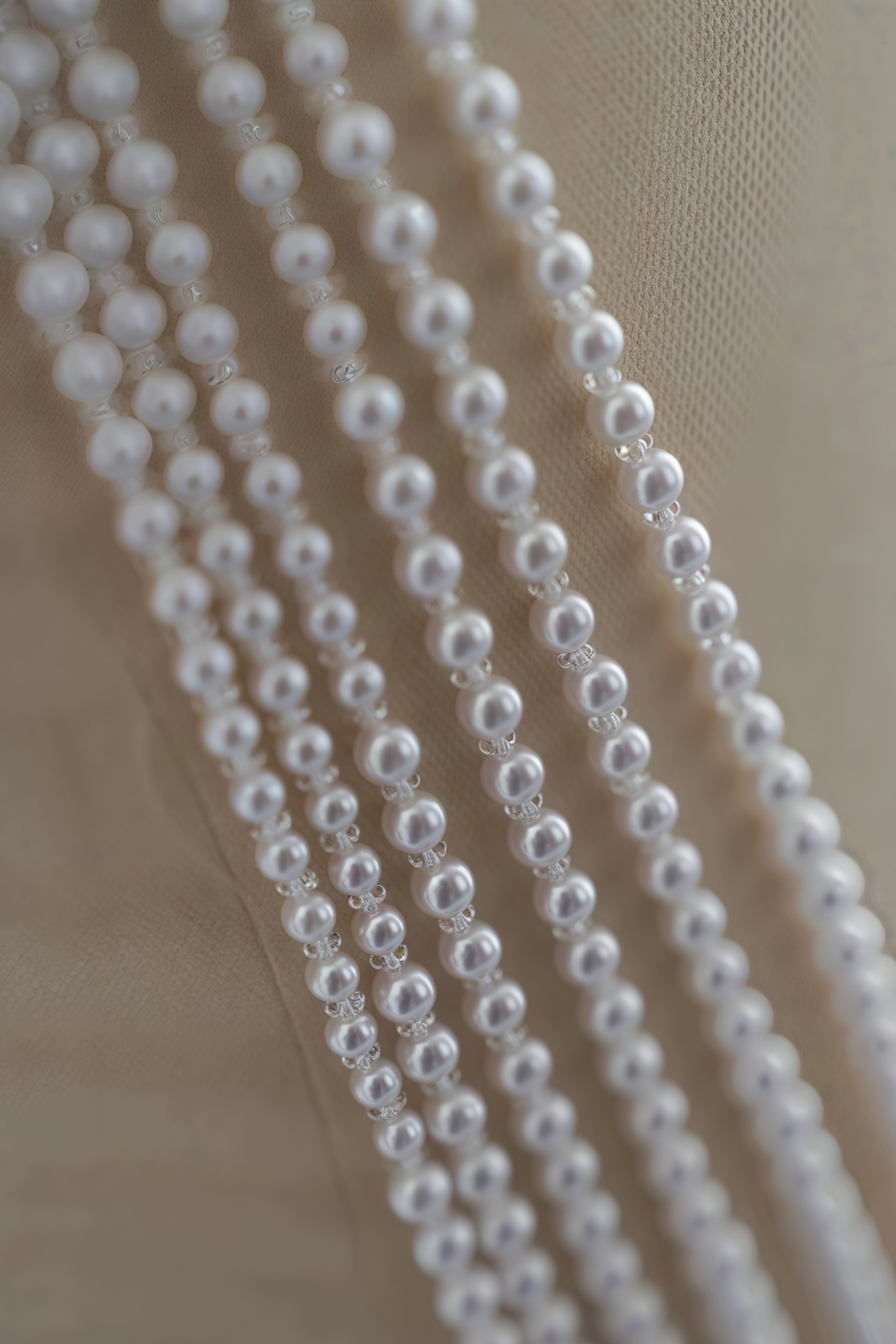 Crepe Mermaid Wedding Dress with Pearl-Draped Open Back-AND Bride