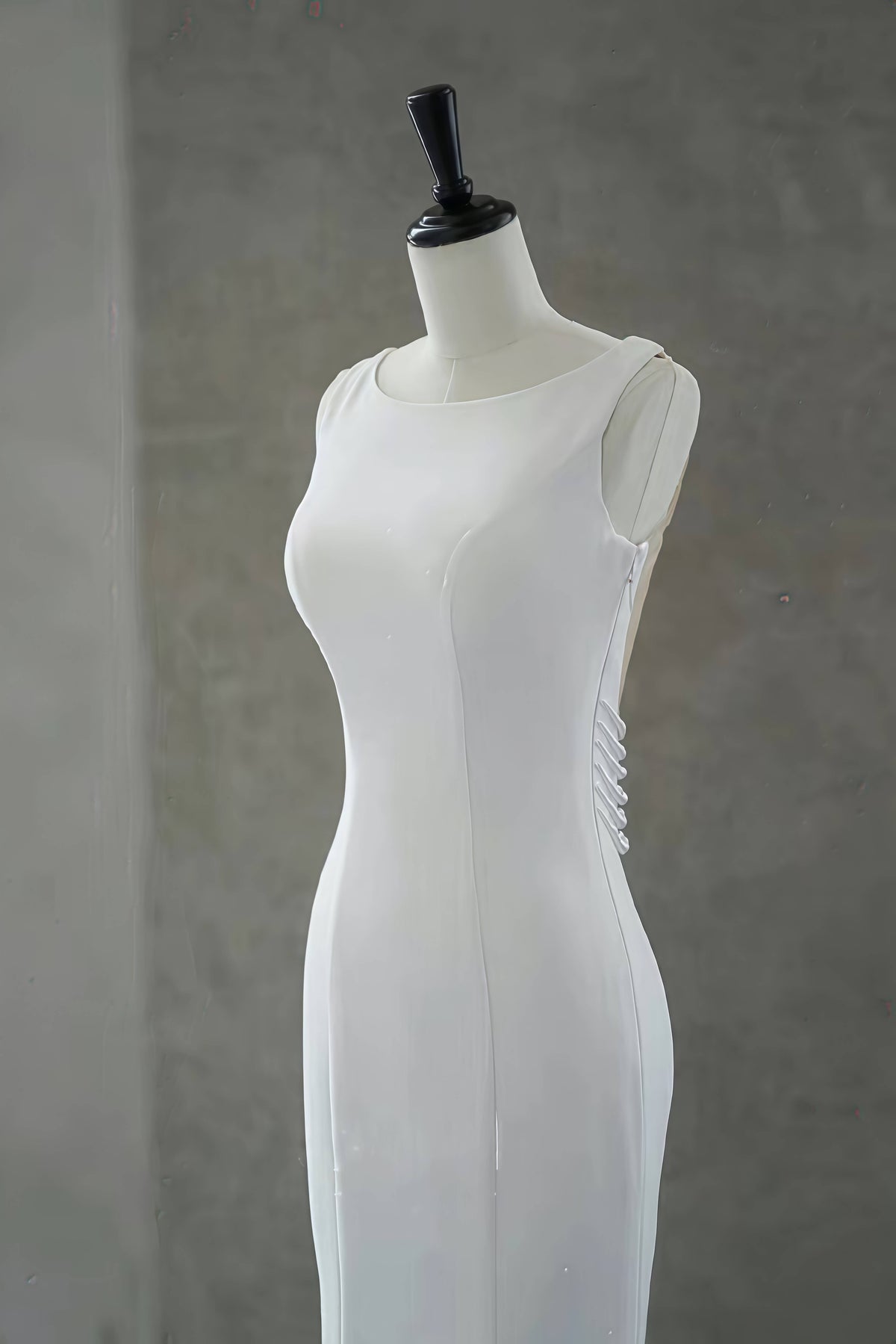 Crepe Mermaid Wedding Dress with Pearl-Draped Open Back-AND Bride
