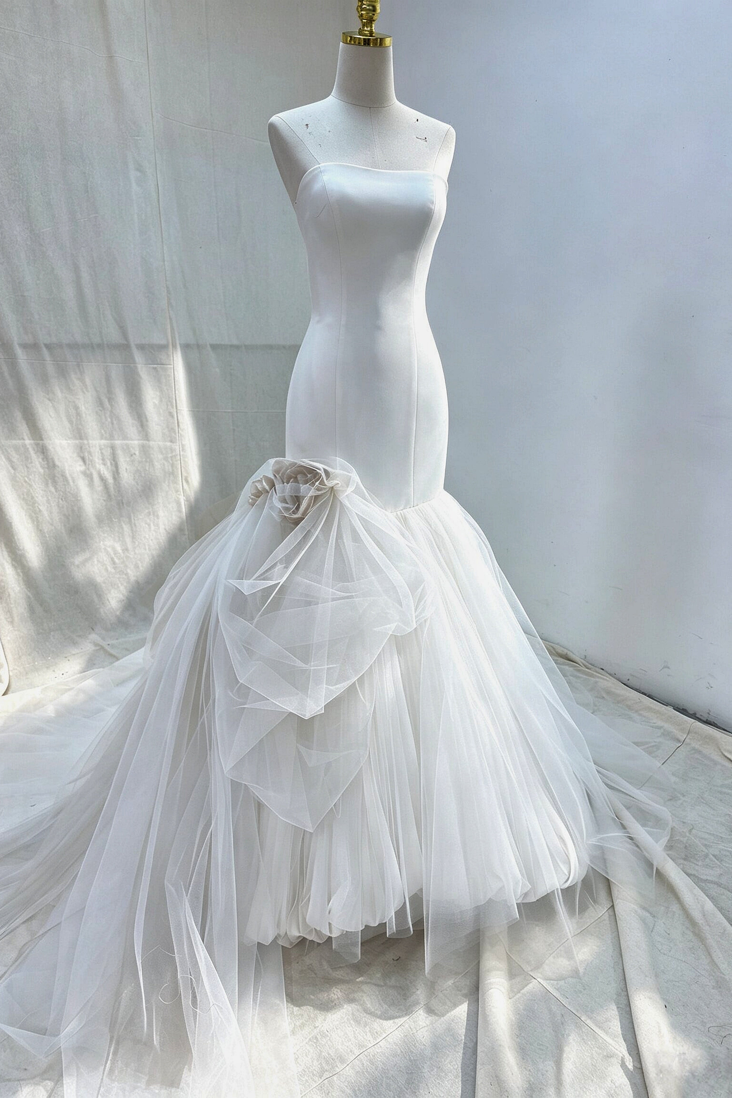 Soft Tulle Mermaid Wedding Dress with Fitted Silhouette