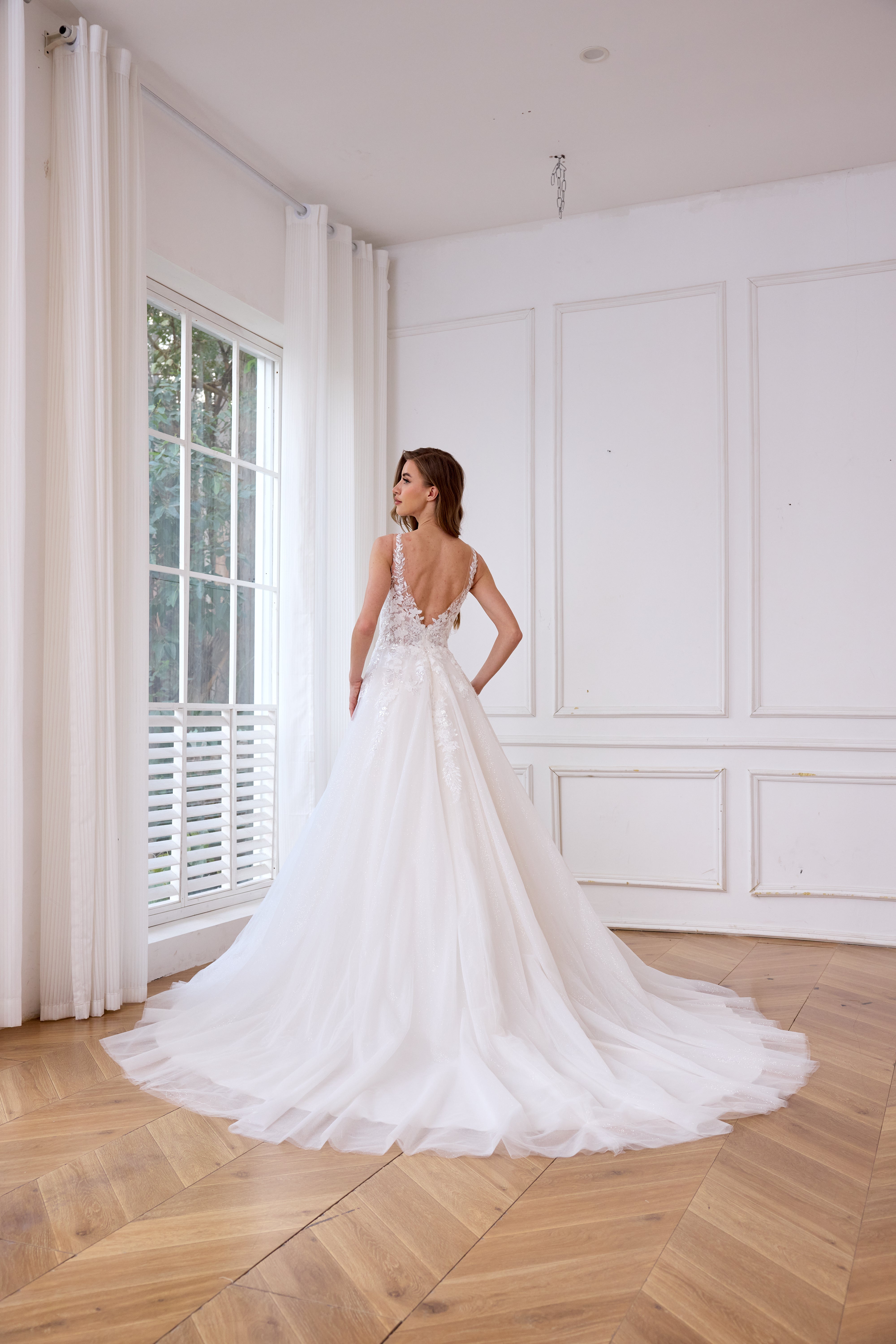 Fairytale illusion lace A-line bridal gown ,Suitable for brides of all body types LVB2620 By AND Bride