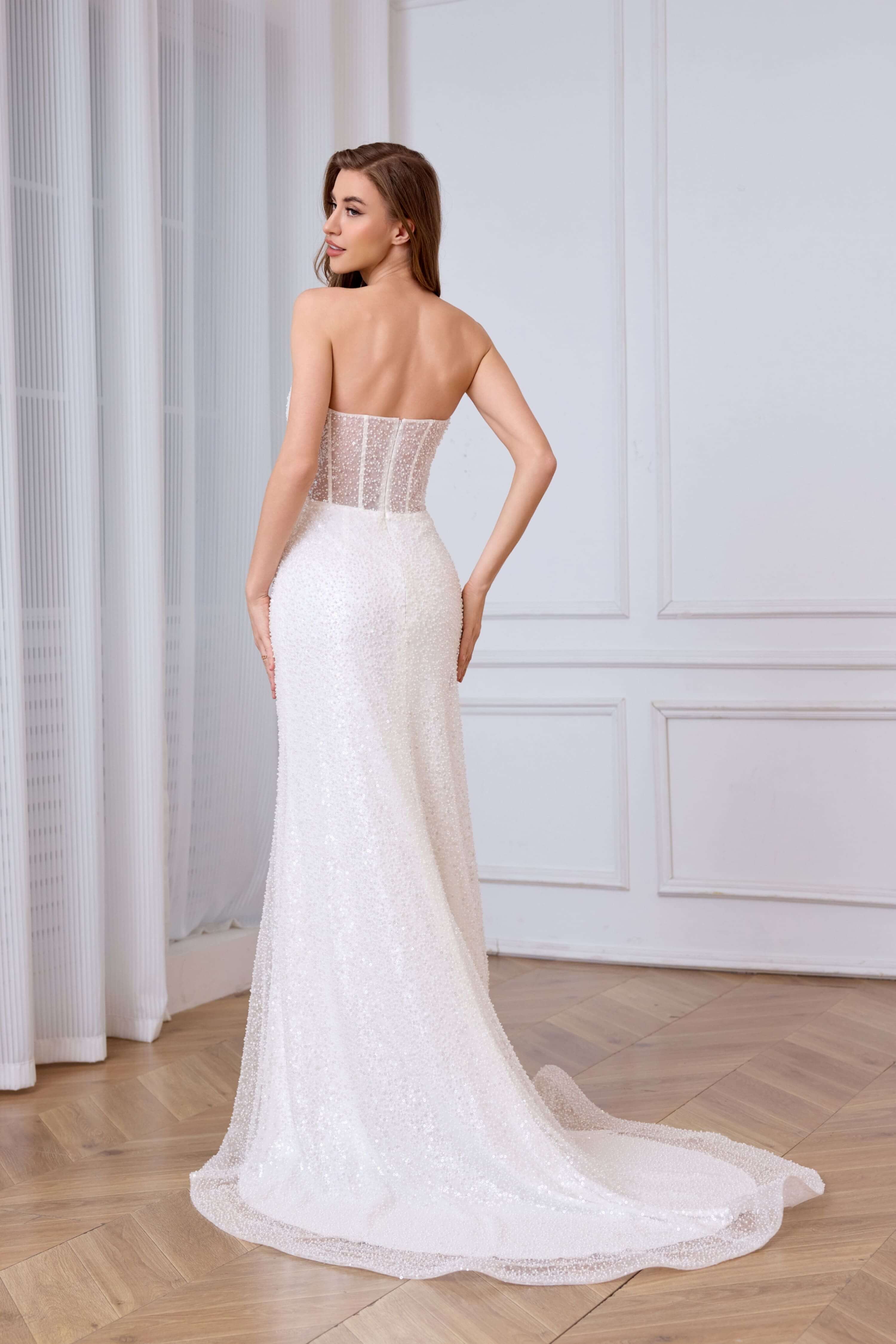 Convertible Mermaid Wedding Dress with Detachable Ball Gown Skirt-AND Bride