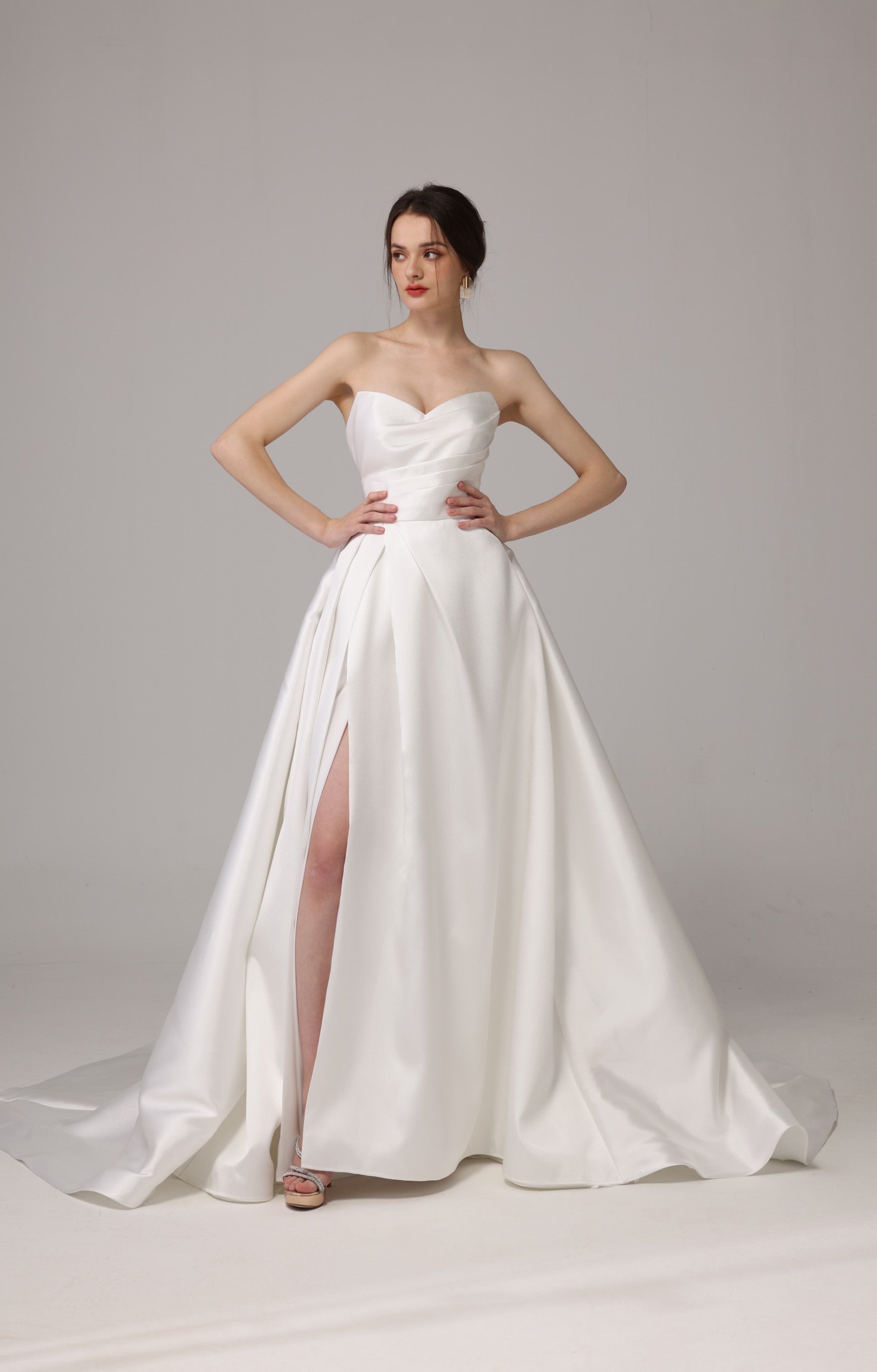 Draped Satin Wedding Dress LVB2665