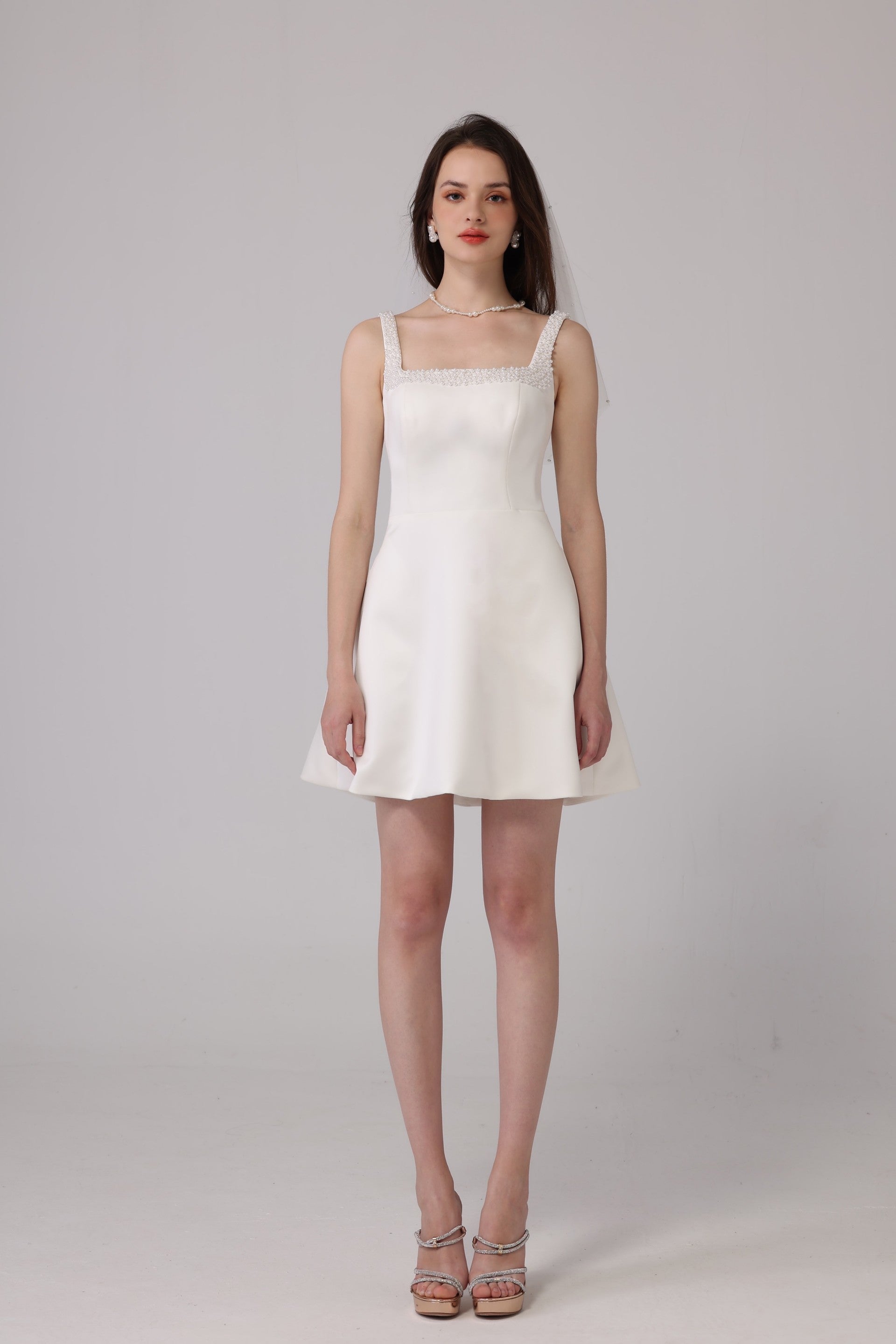 Short Satin Wedding Dress LVB2660