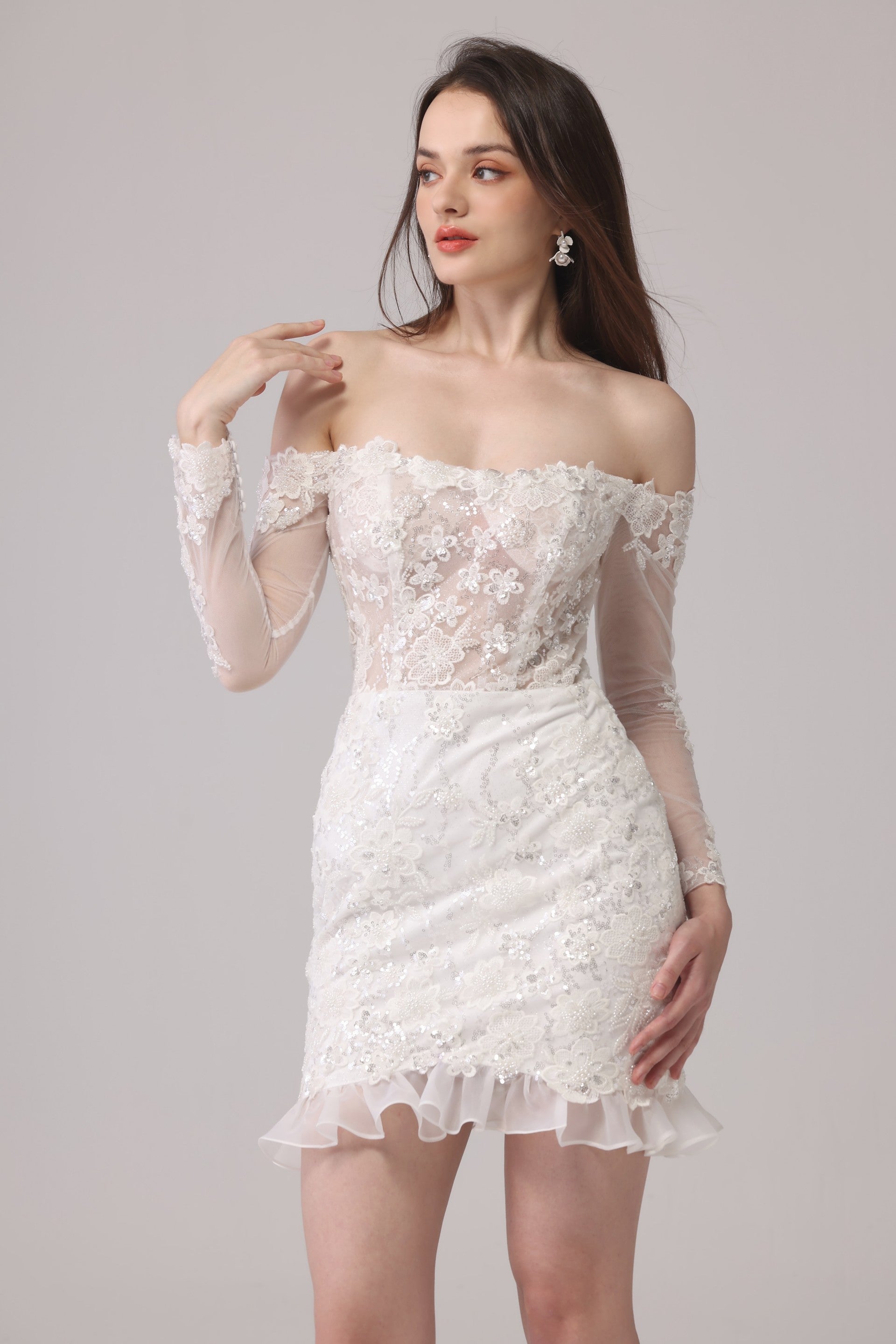Short Lace Wedding Dress LVB2631