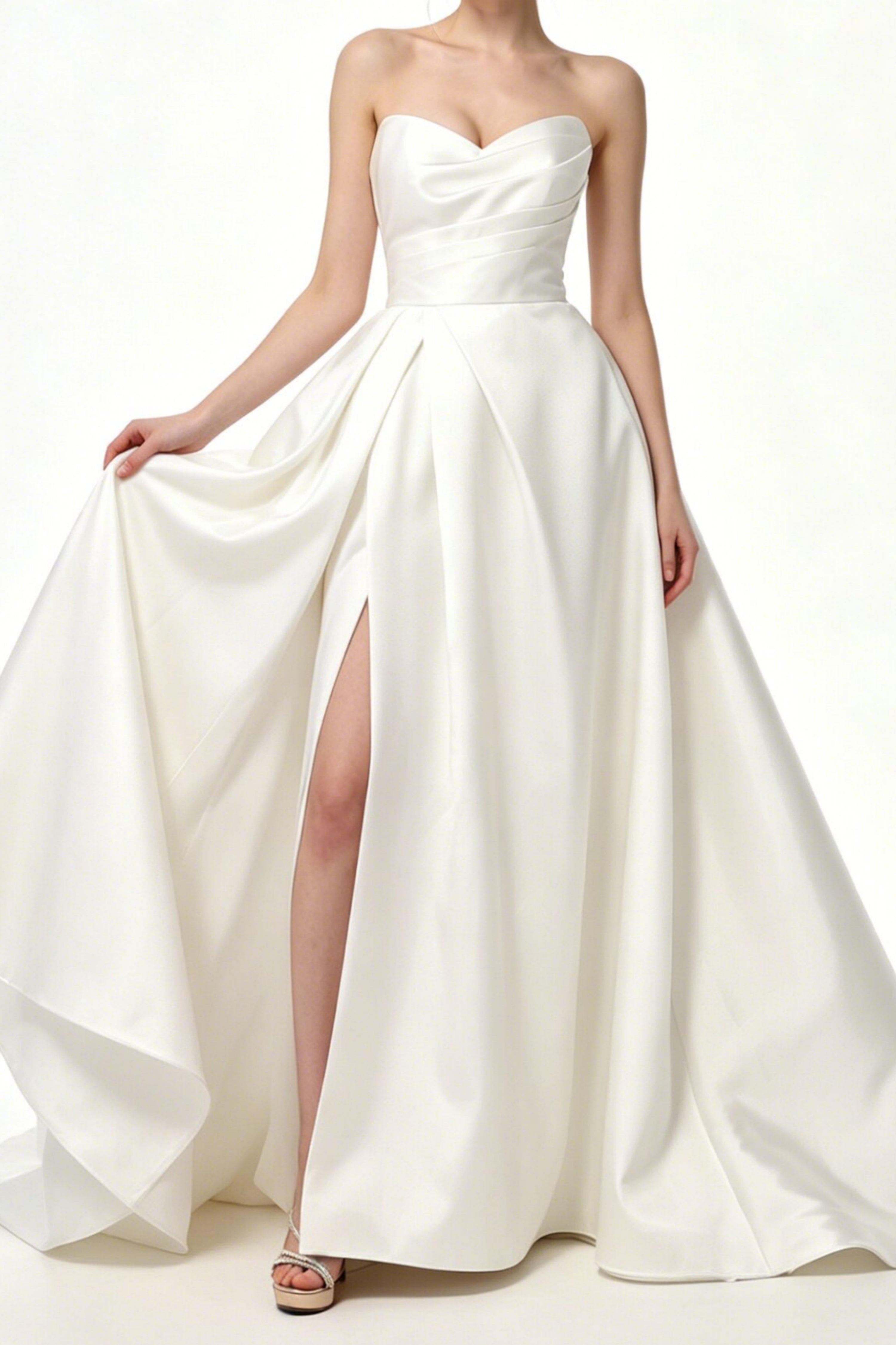 Draped Satin Wedding Dress LVB2665