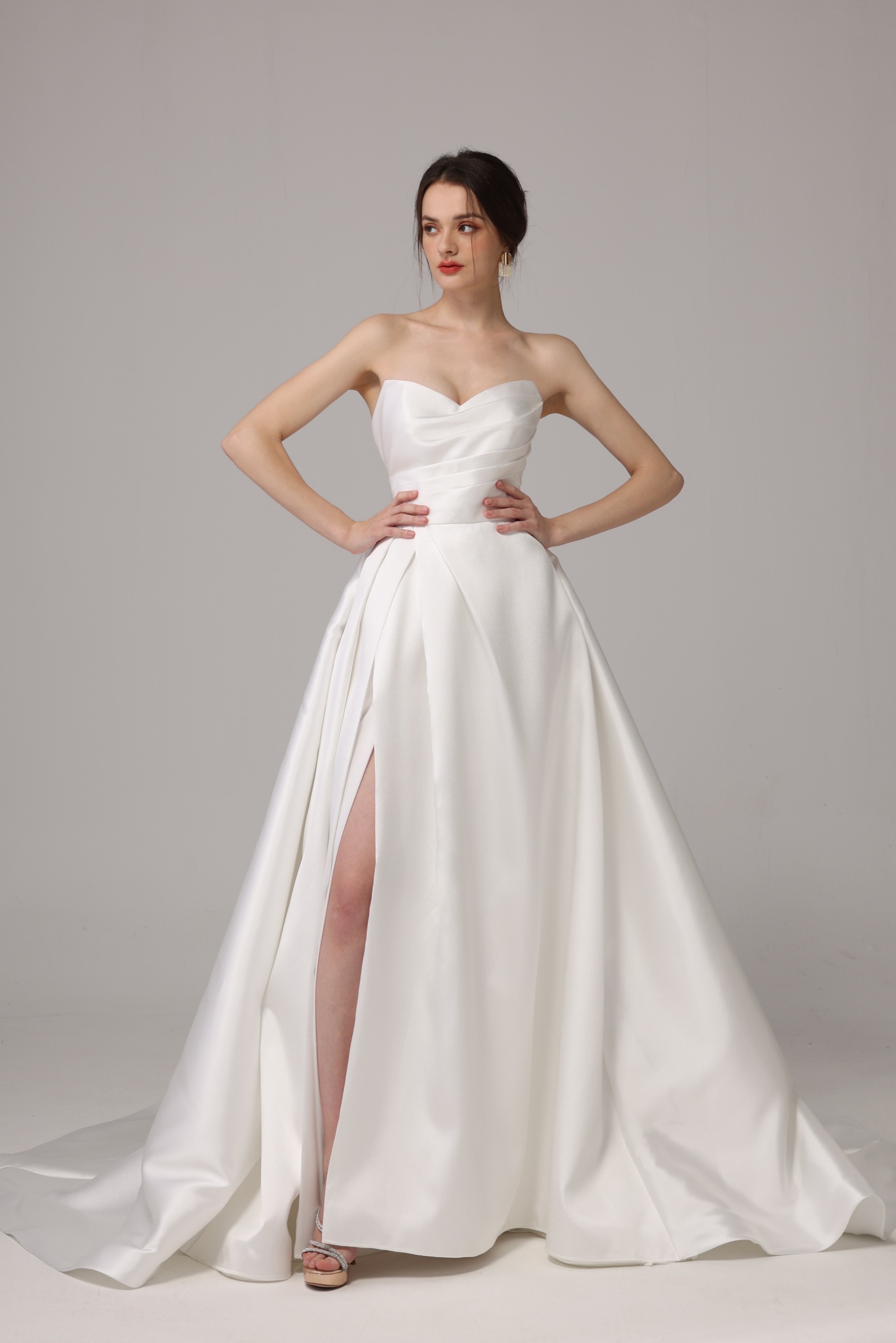 Draped Satin Wedding Dress LVB2665