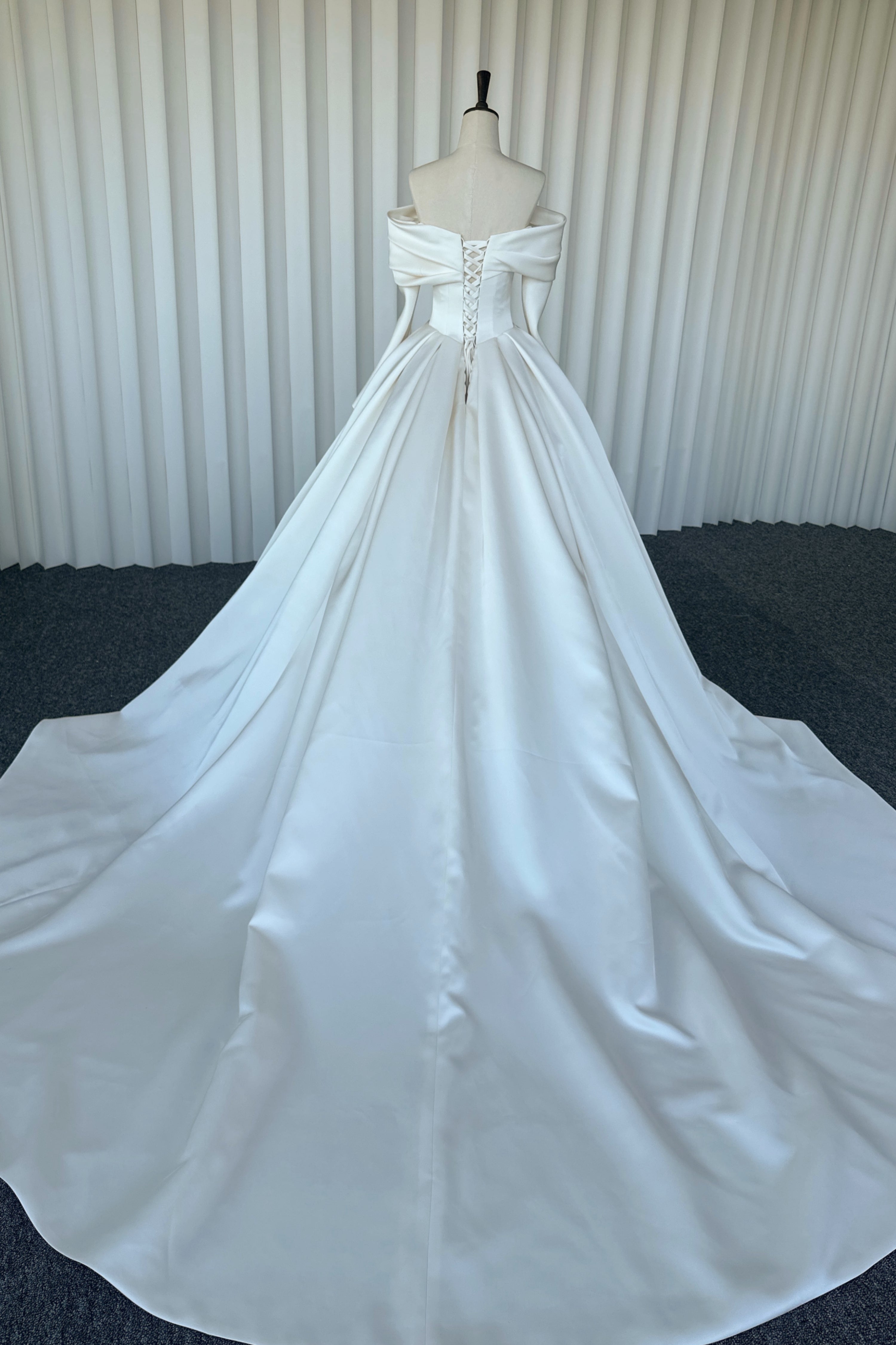 Strapless Duchess Satin Ball Gown Wedding Dress