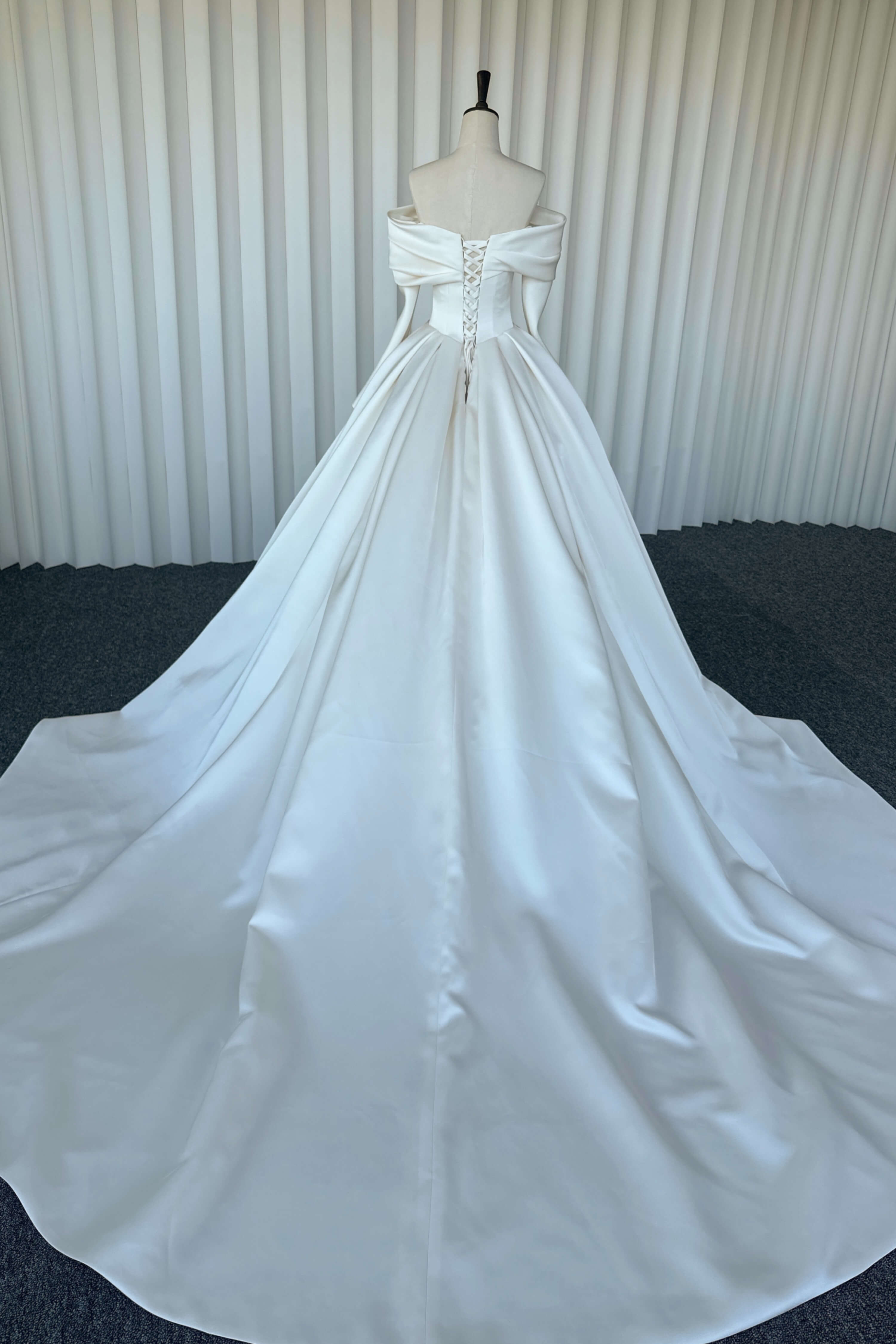 Strapless Duchess Satin Ball Gown Wedding Dress-AND Bride