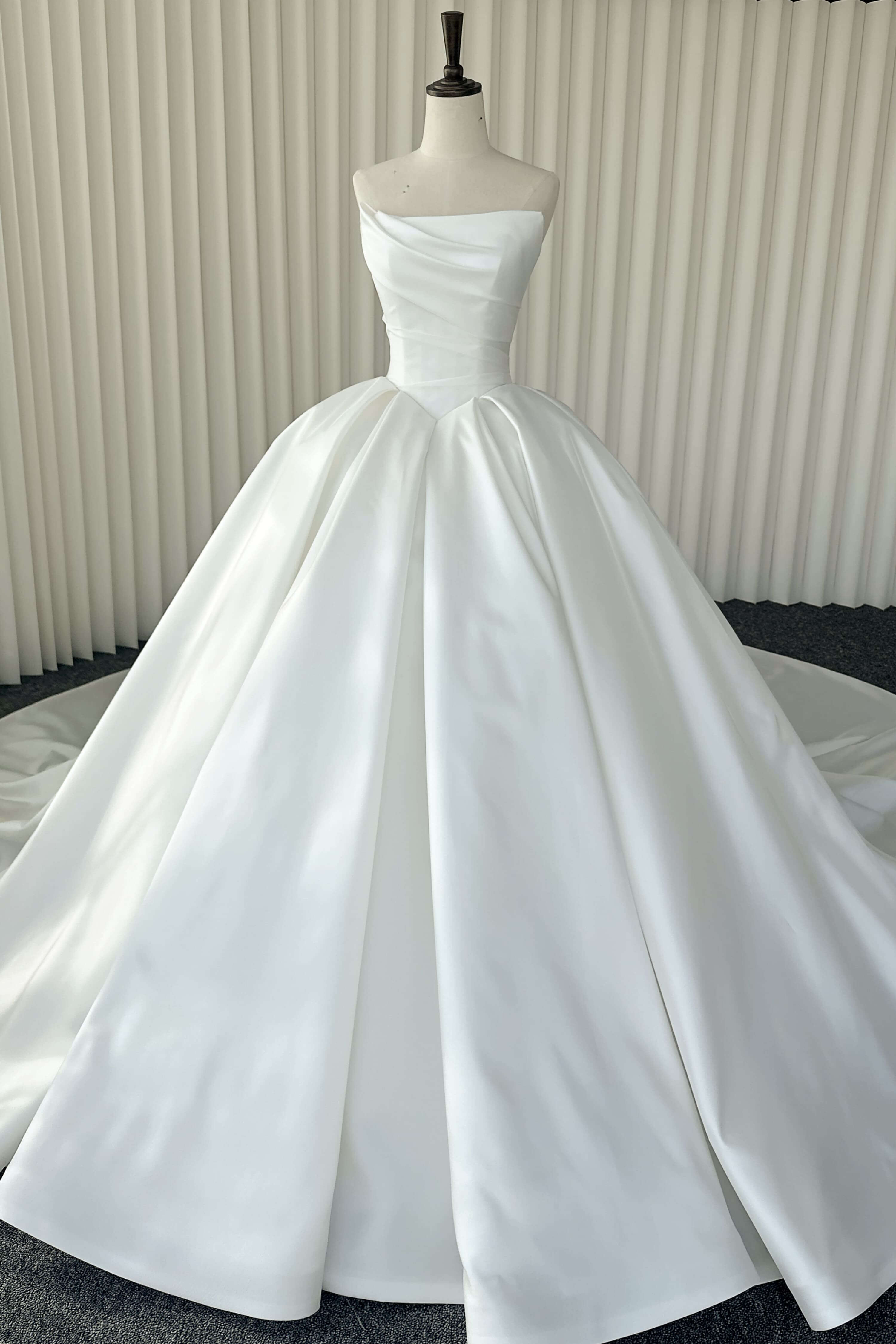 Sweetheart Satin Ball Gown Wedding Dress-AND Bride