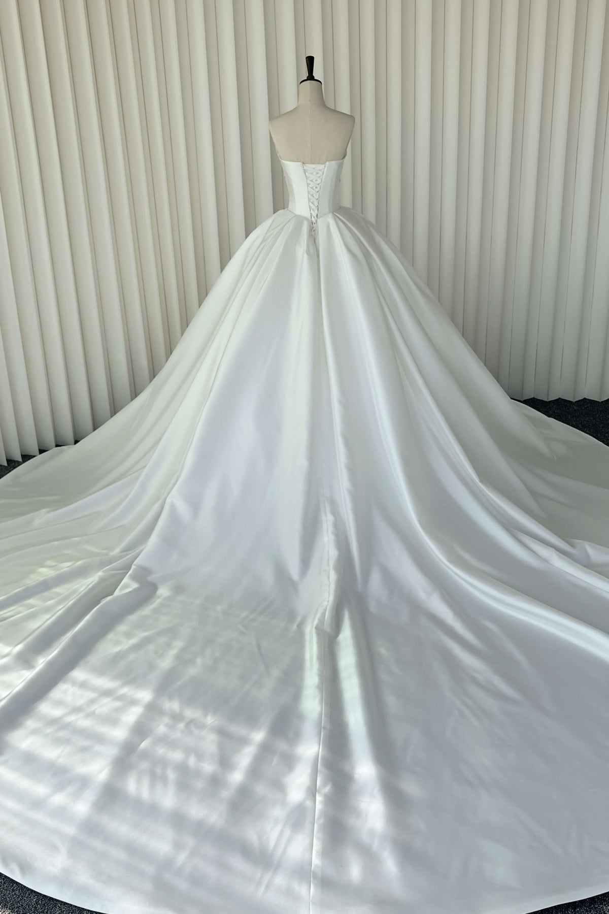 Sweetheart Satin Ball Gown Wedding Dress-AND Bride