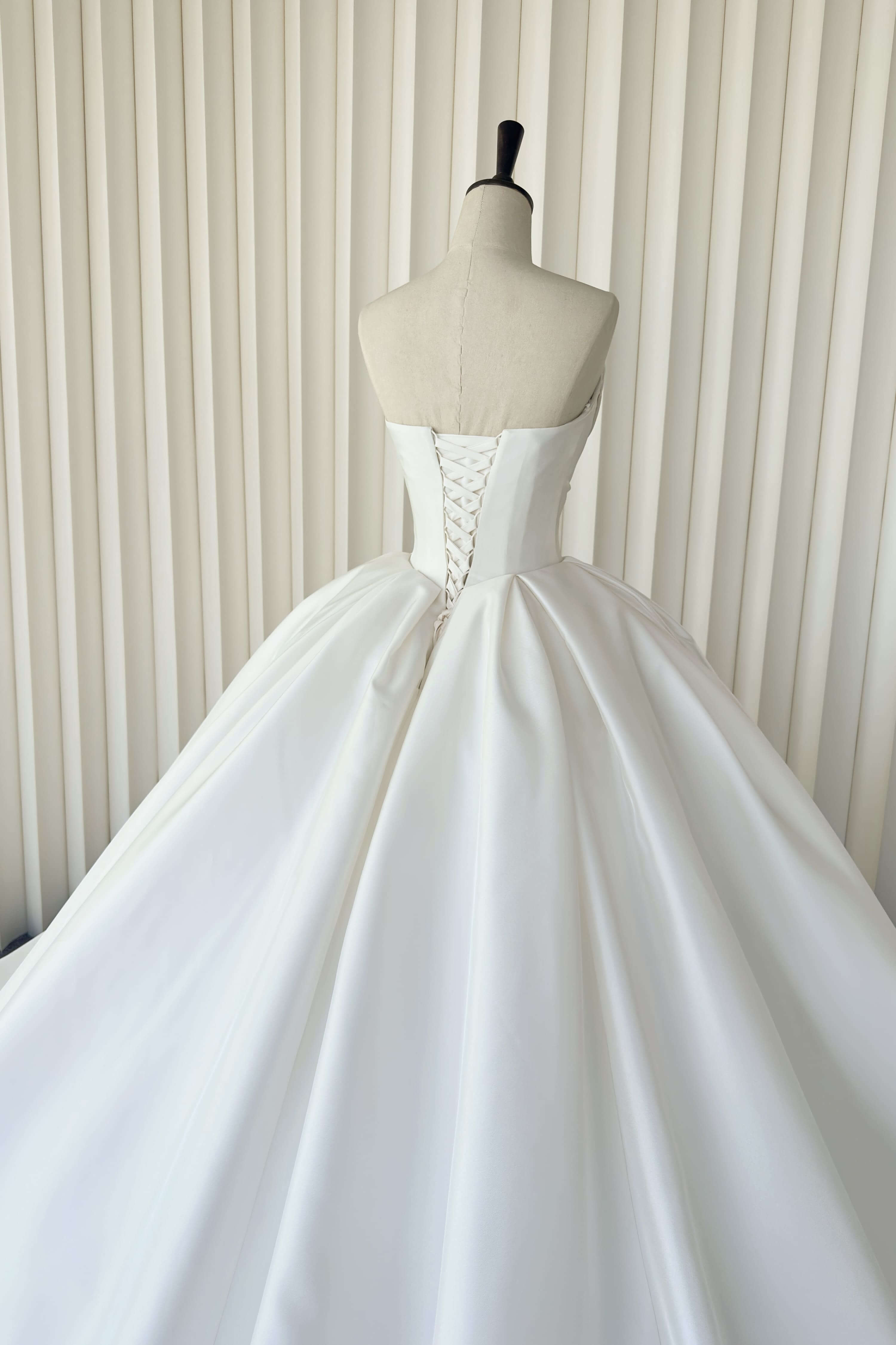 Sweetheart Satin Ball Gown Wedding Dress-AND Bride