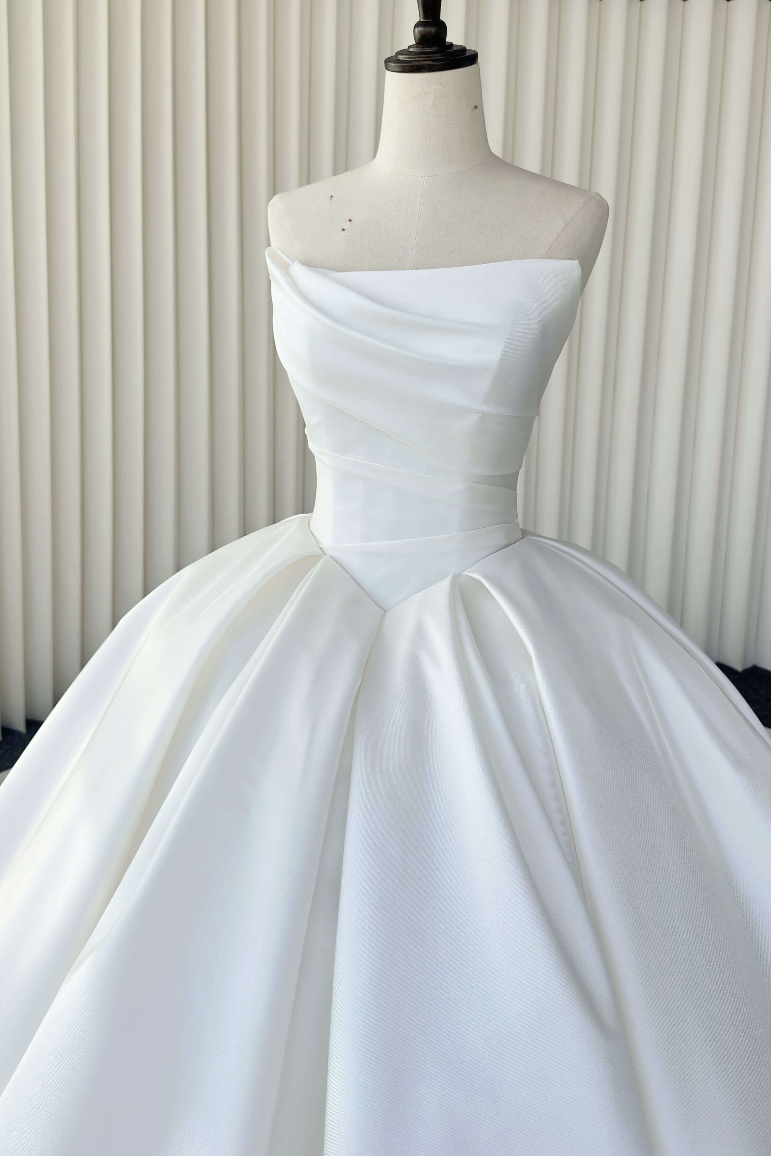 Sweetheart Satin Ball Gown Wedding Dress-AND Bride