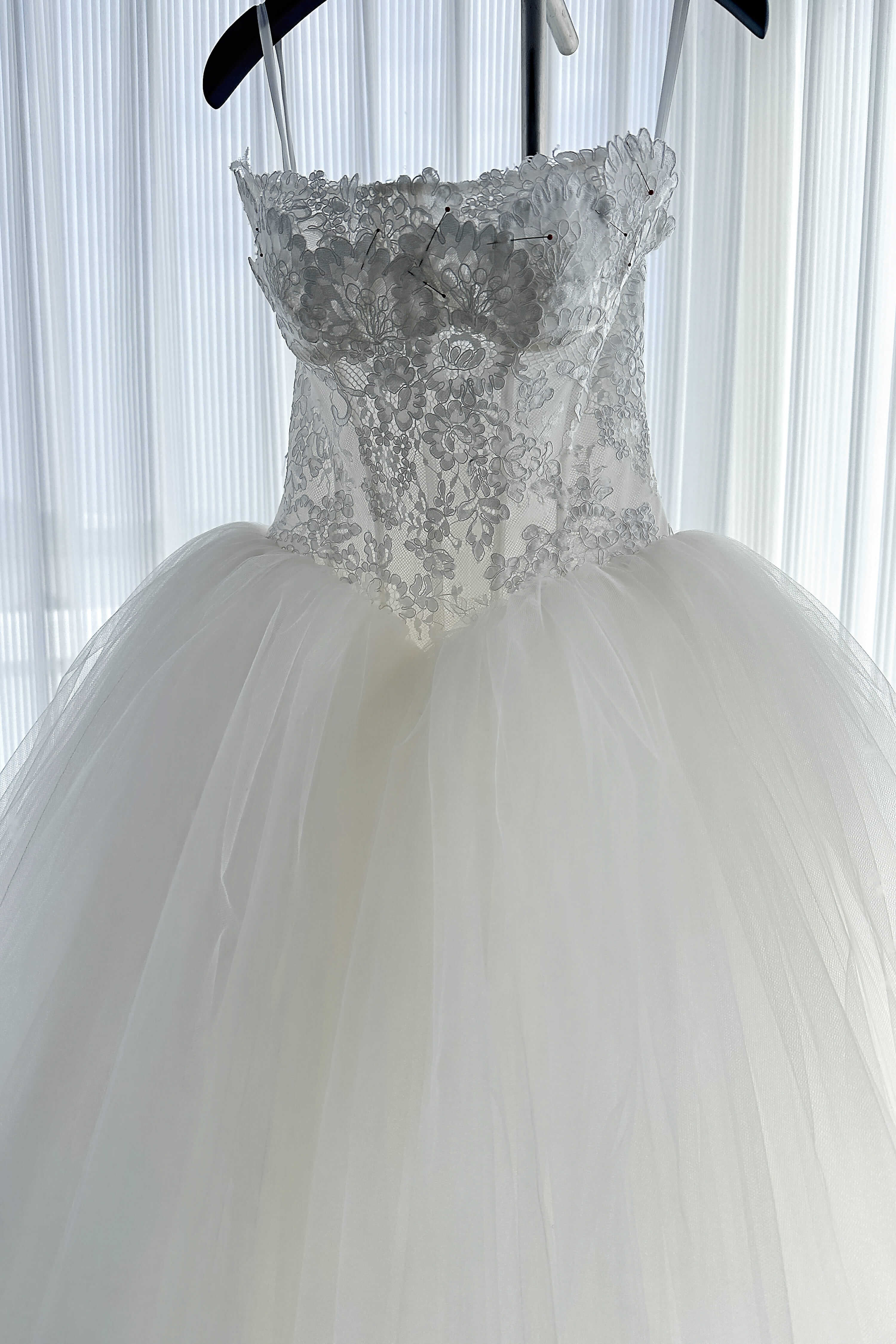 Romantic Lace A-Line Wedding Dress with Floral Detail-AND Bride