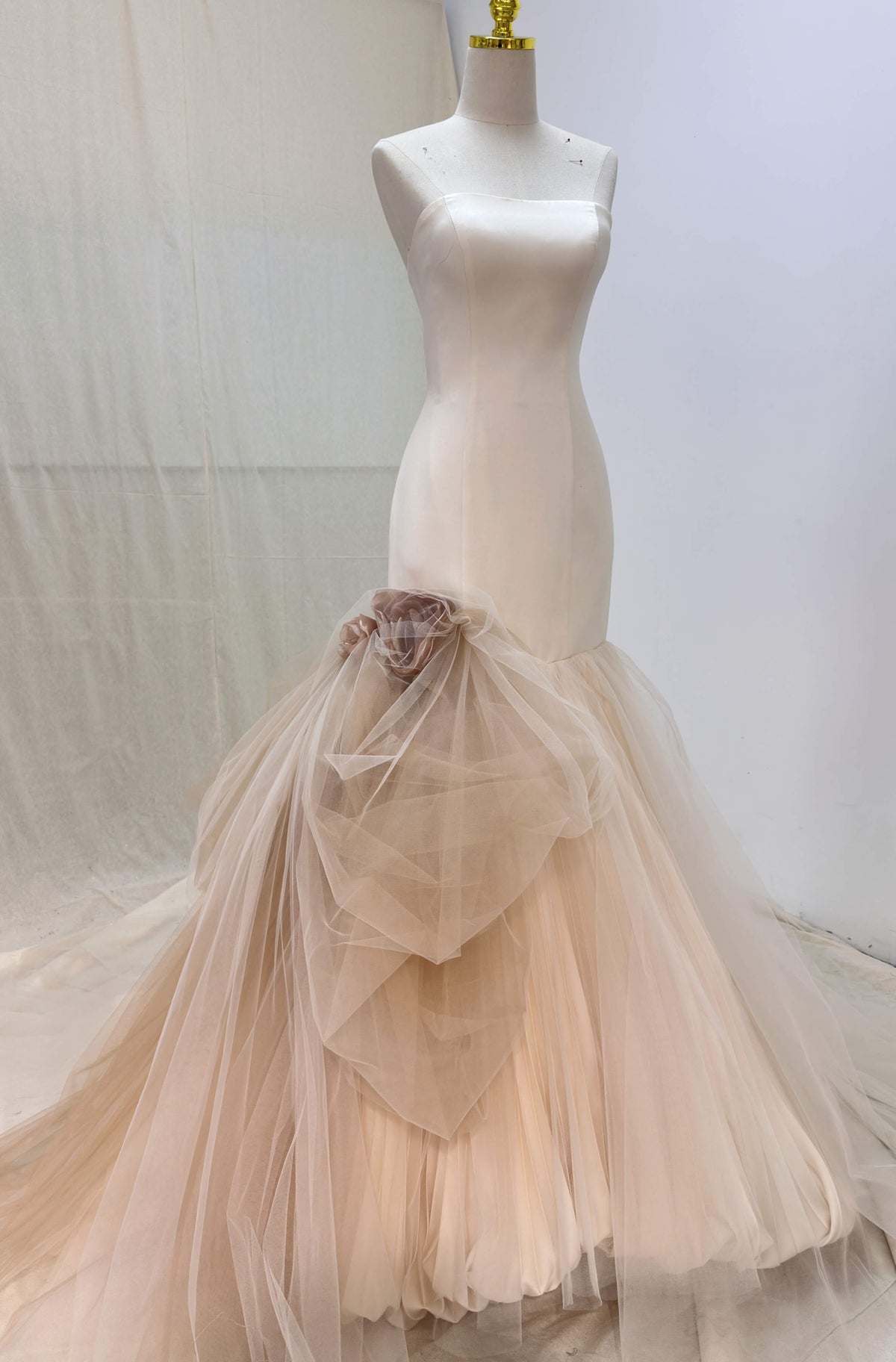 Soft Tulle Mermaid Wedding Dress with Fitted Silhouette-AND Bride