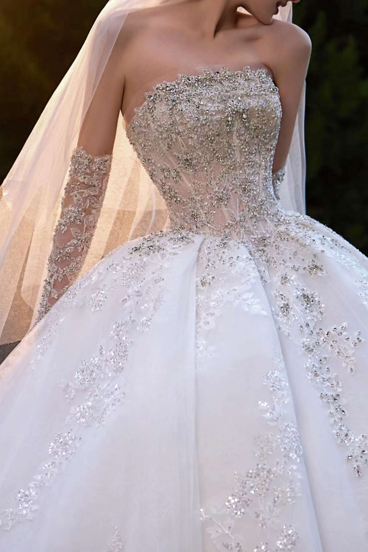 Romantic Tulle Ball Gown Wedding Dress with Princess Silhouette-AND Bride