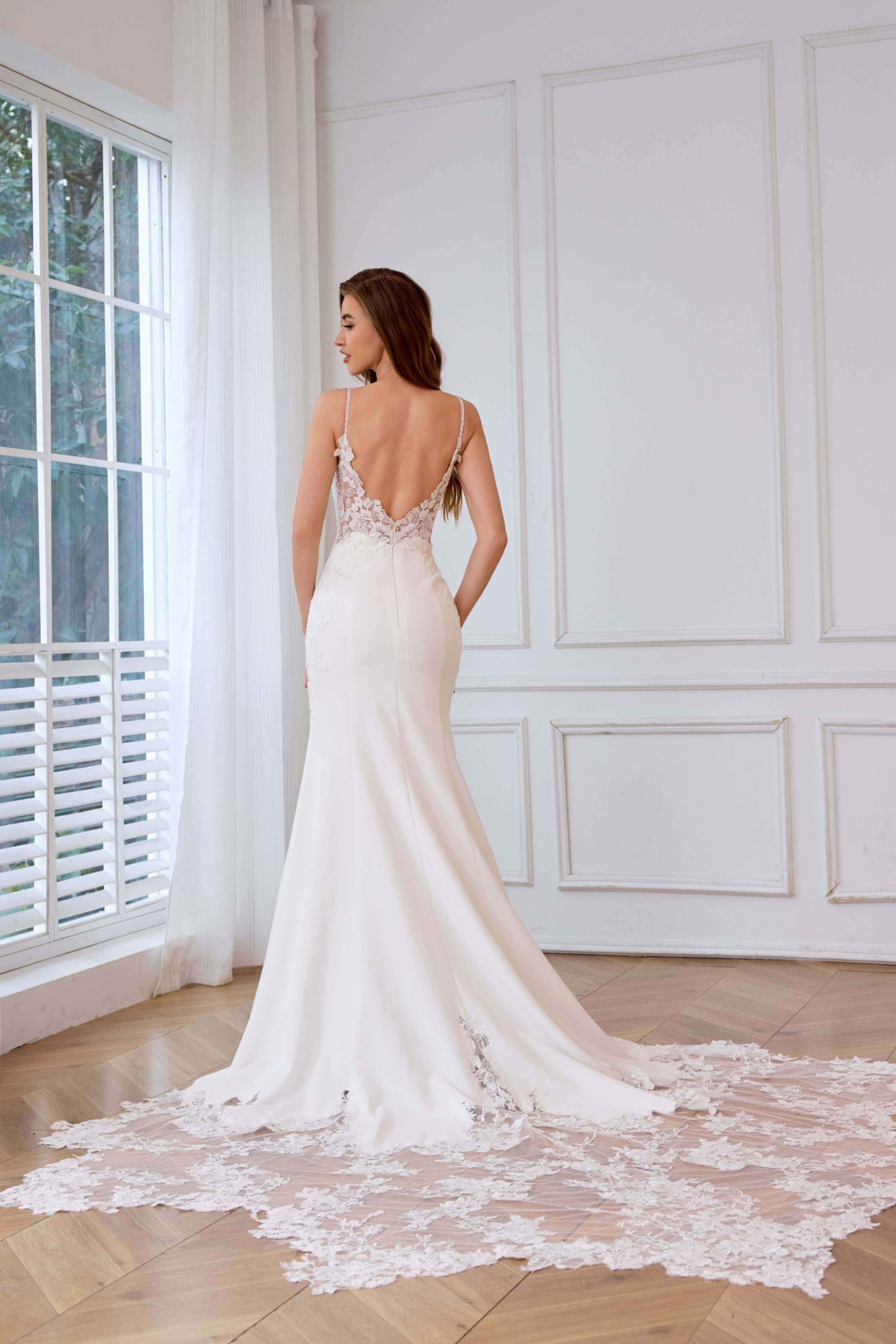 Fitted Lace Mermaid Wedding Dress with Old Hollywood Glamour-AND Bride