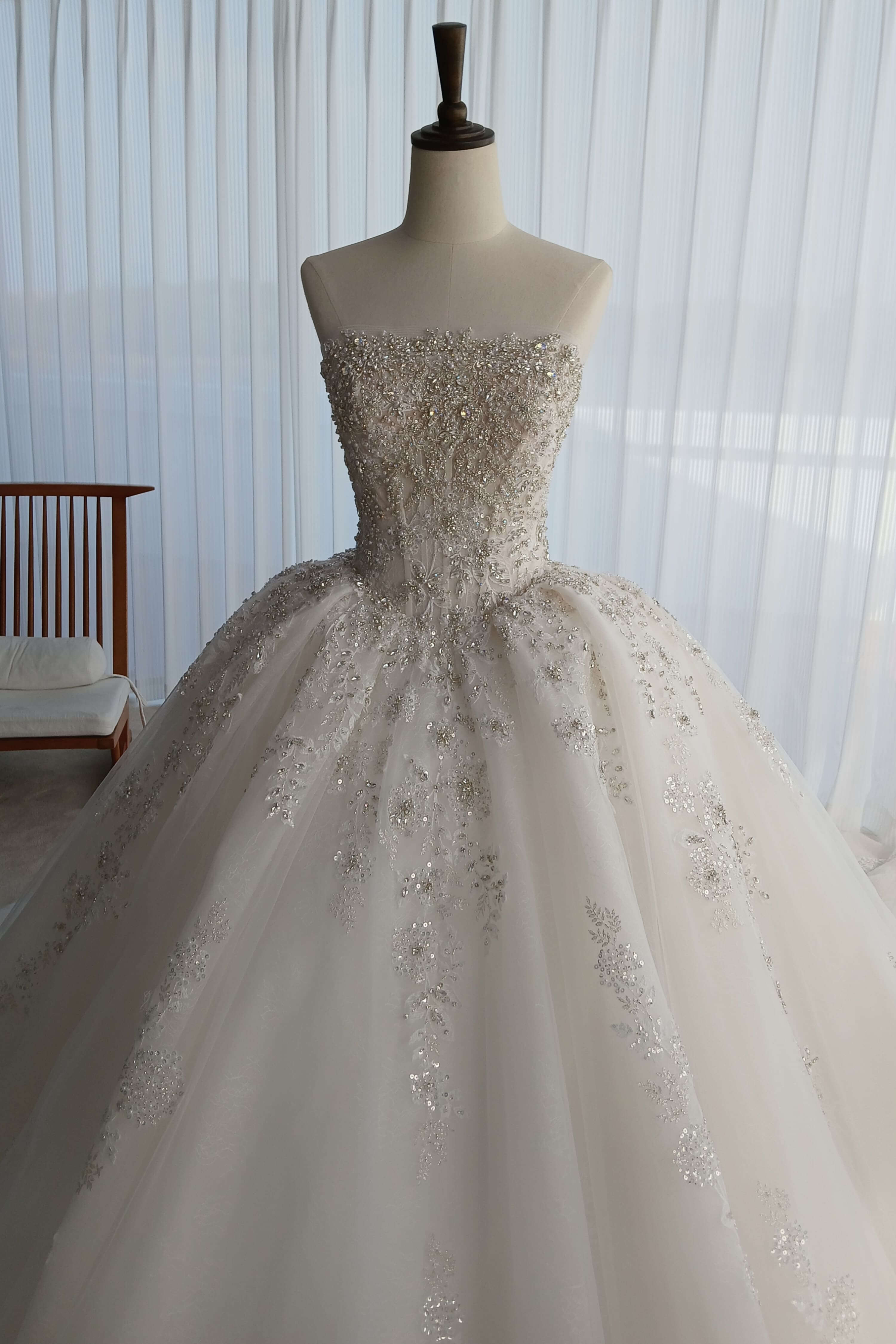 Romantic Tulle Ball Gown Wedding Dress with Princess Silhouette-AND Bride