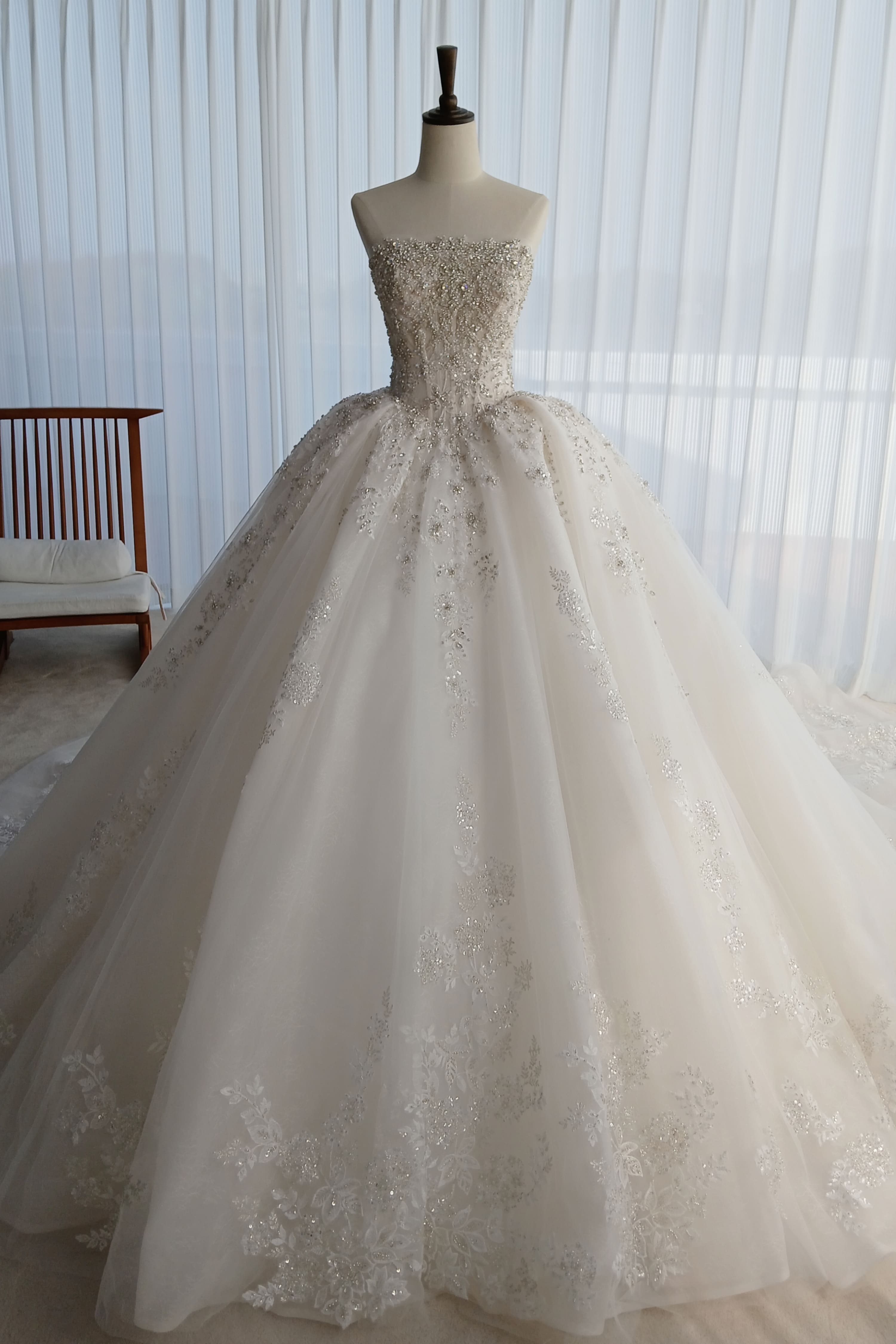 Romantic Tulle Ball Gown Wedding Dress with Princess Silhouette-AND Bride