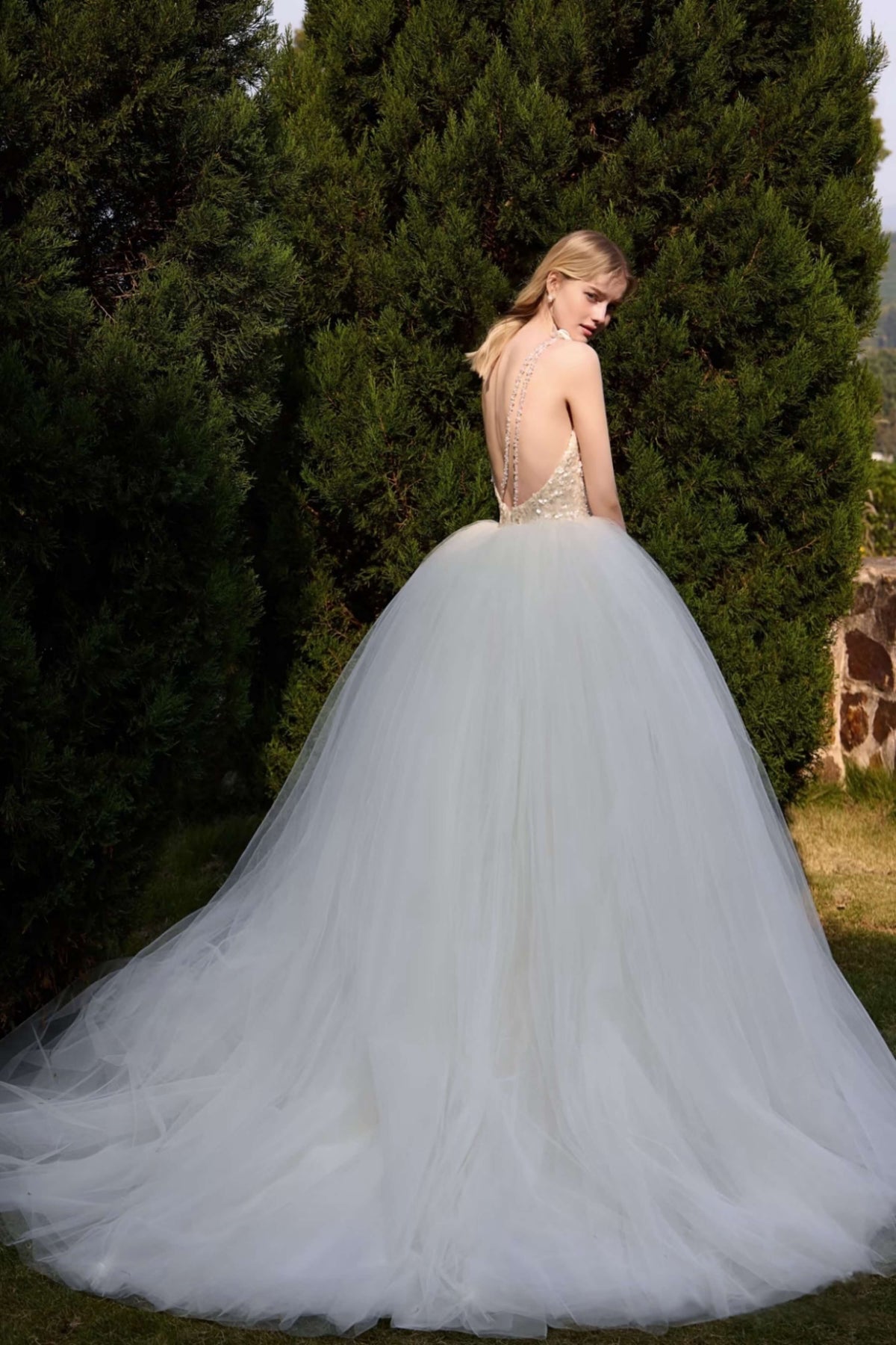 Floral Lace Sequin Mermaid Wedding Dress Handmade-AND Bride