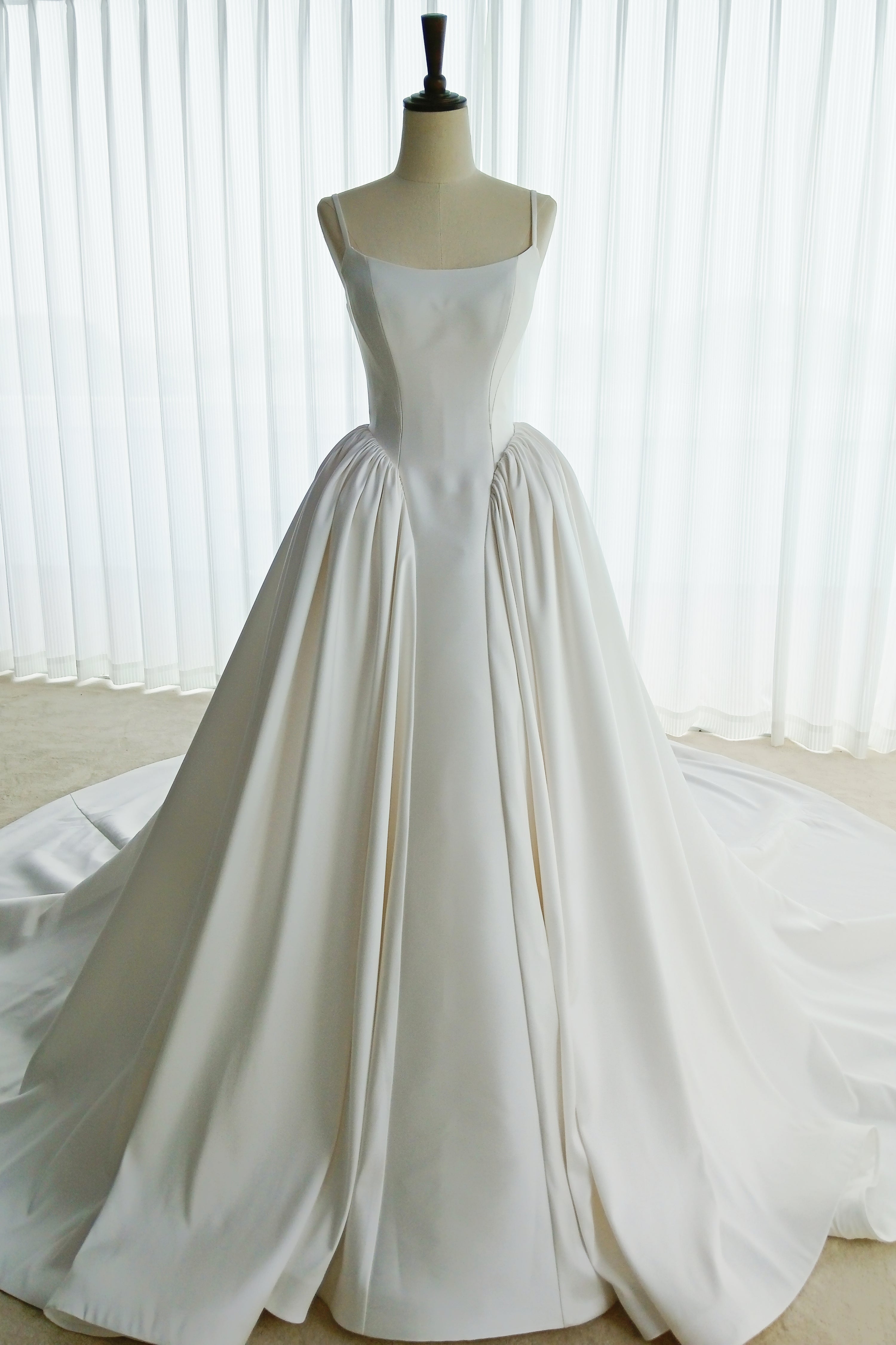 Satin A line wedding dress LVB2739