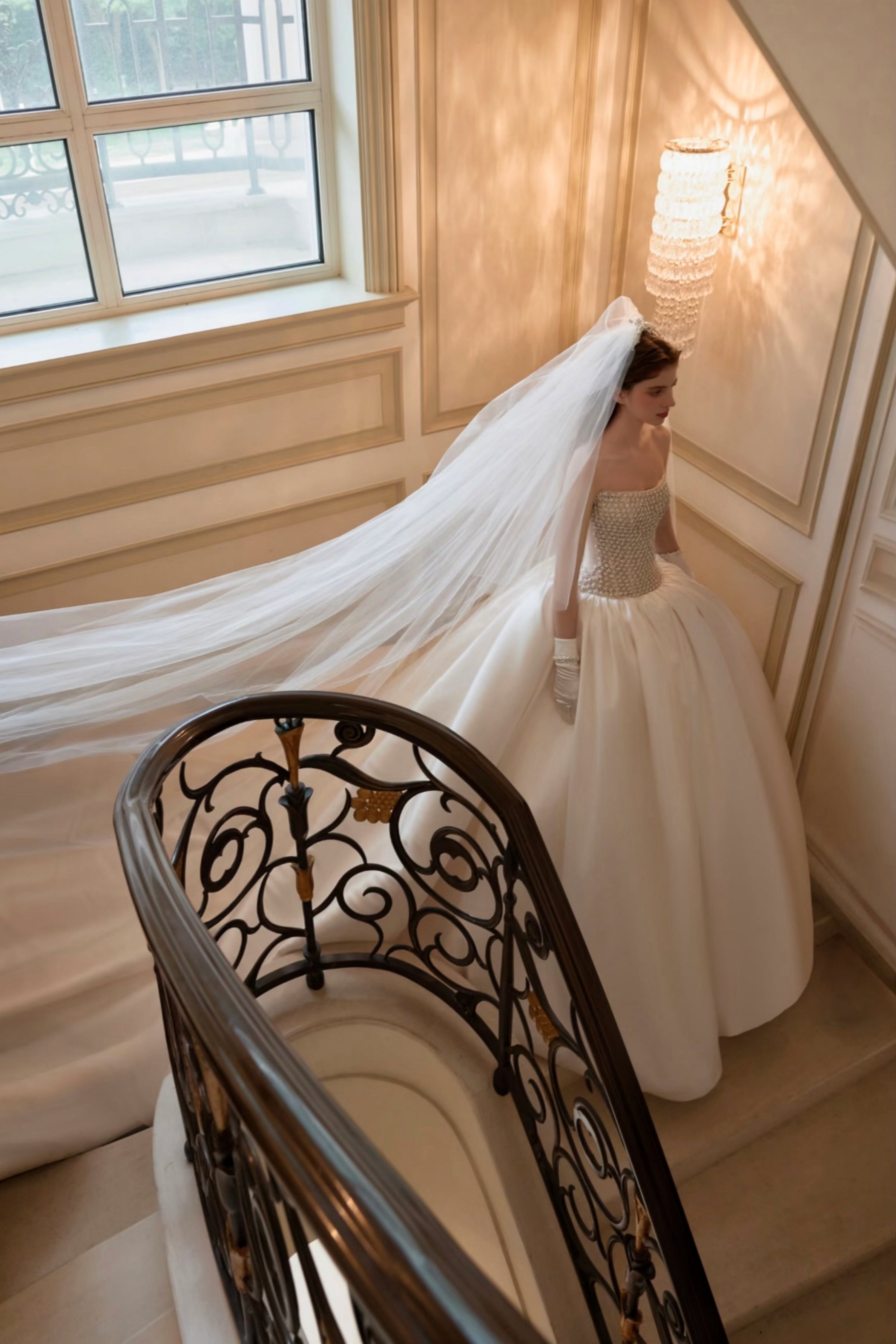 Luminous Sparkle Satin Ballgown Wedding Dress
