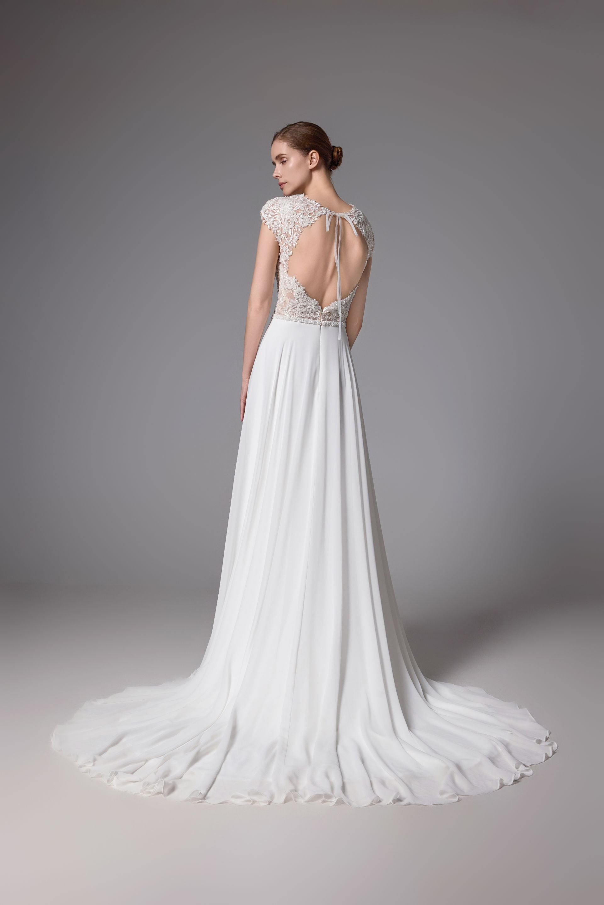 Chiffon Handmade Bridal Gown in soft layers LVS2401