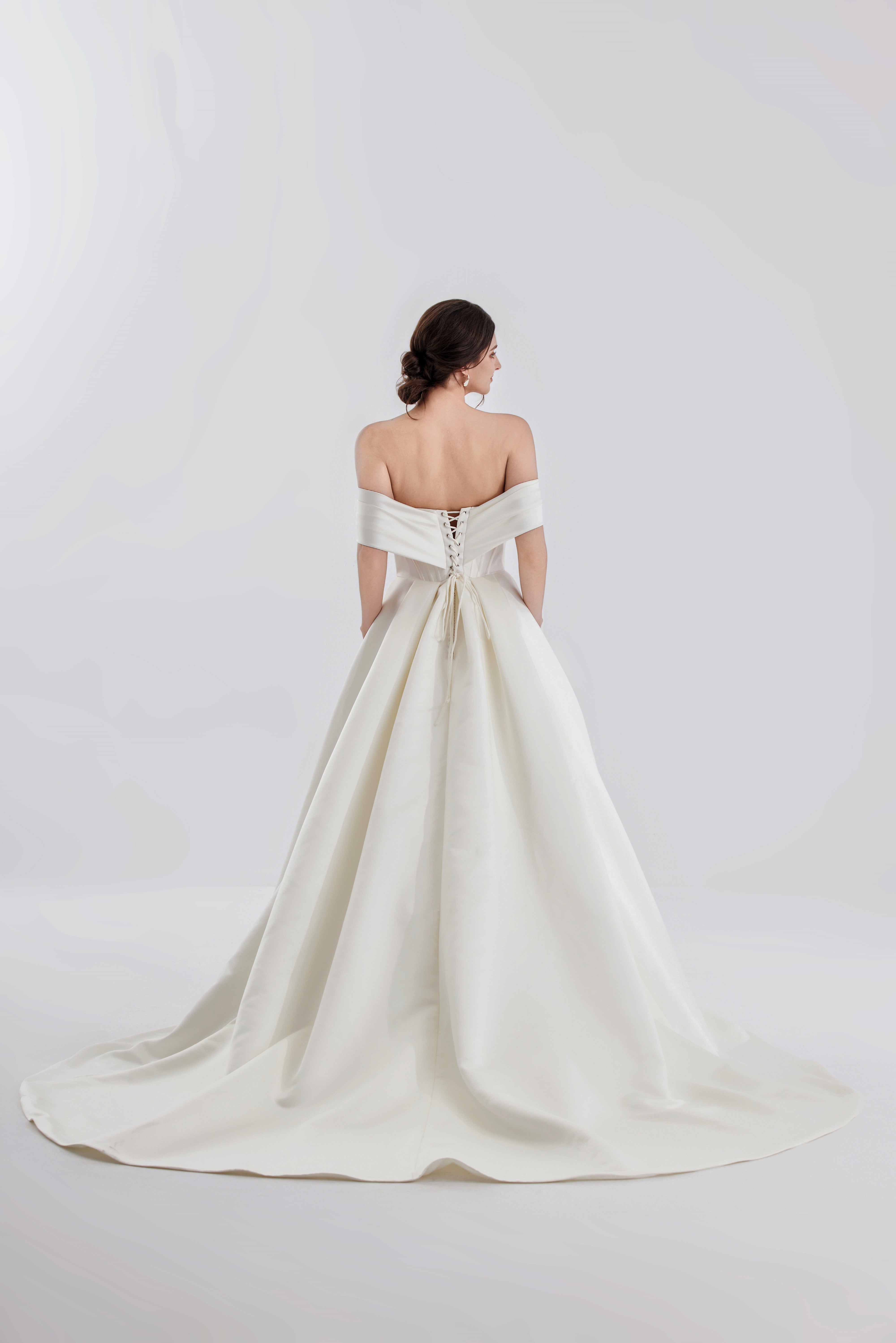 Classic modest regal satin ball gown LVB2610