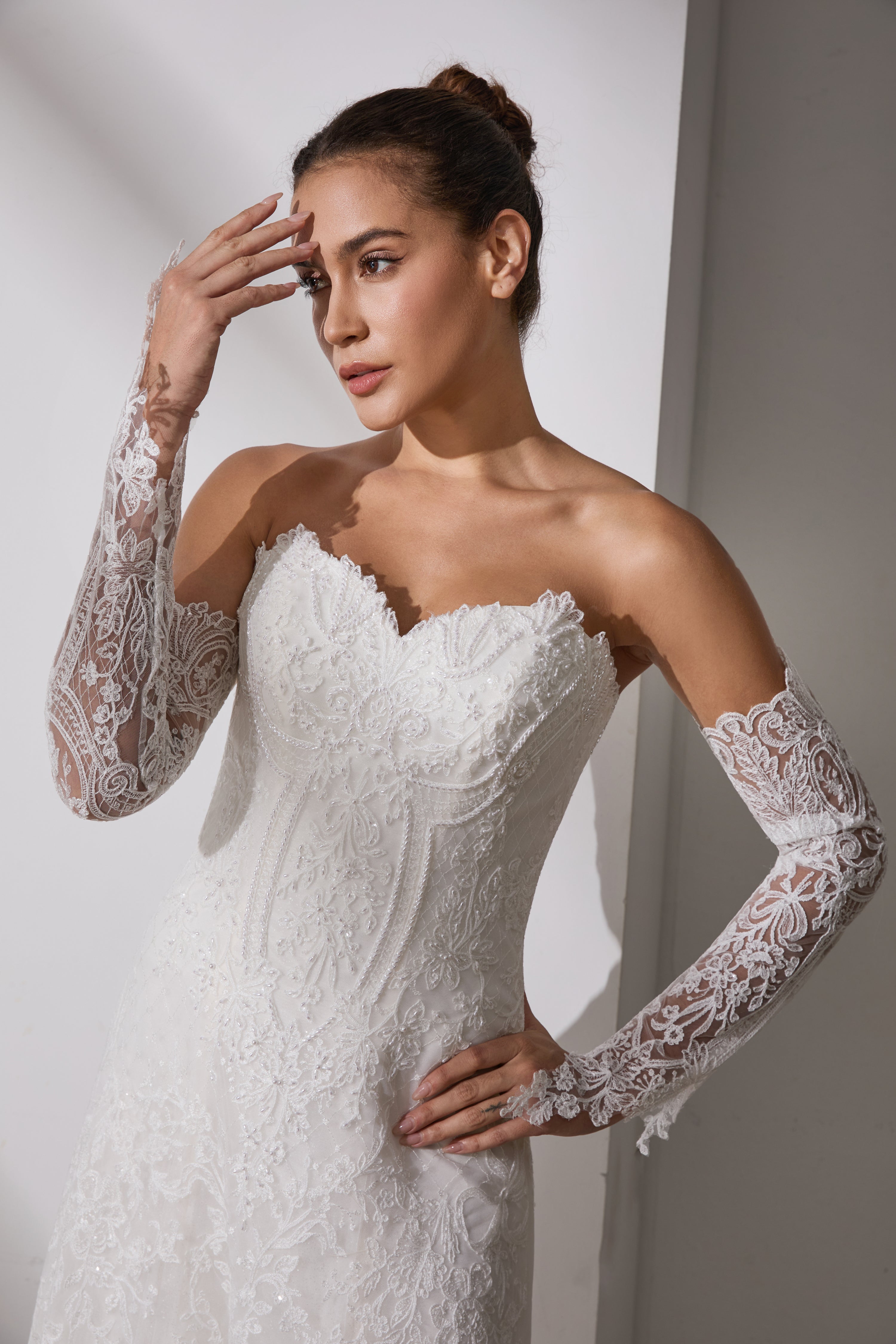 Wedding Dress with Veil + Gloves | All-in-One Package LVB2701