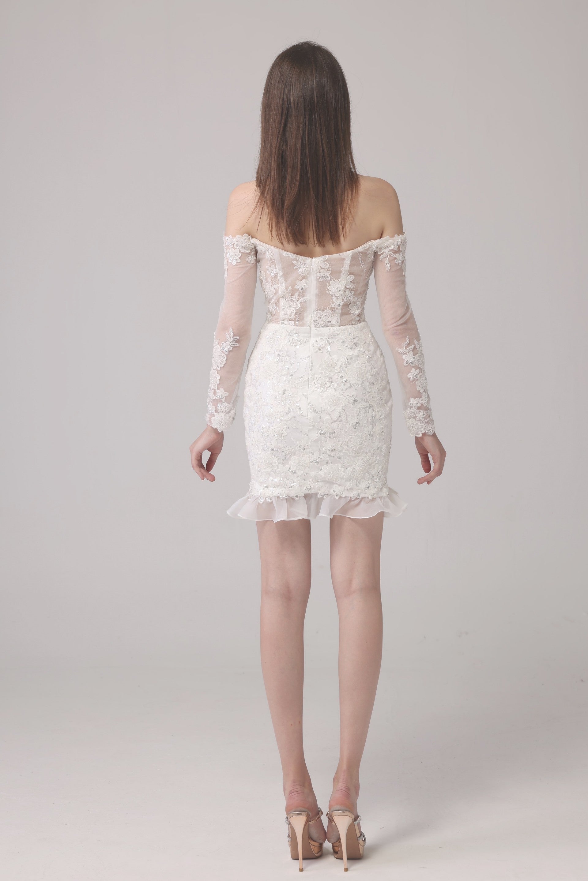 Short Lace Wedding Dress LVB2631