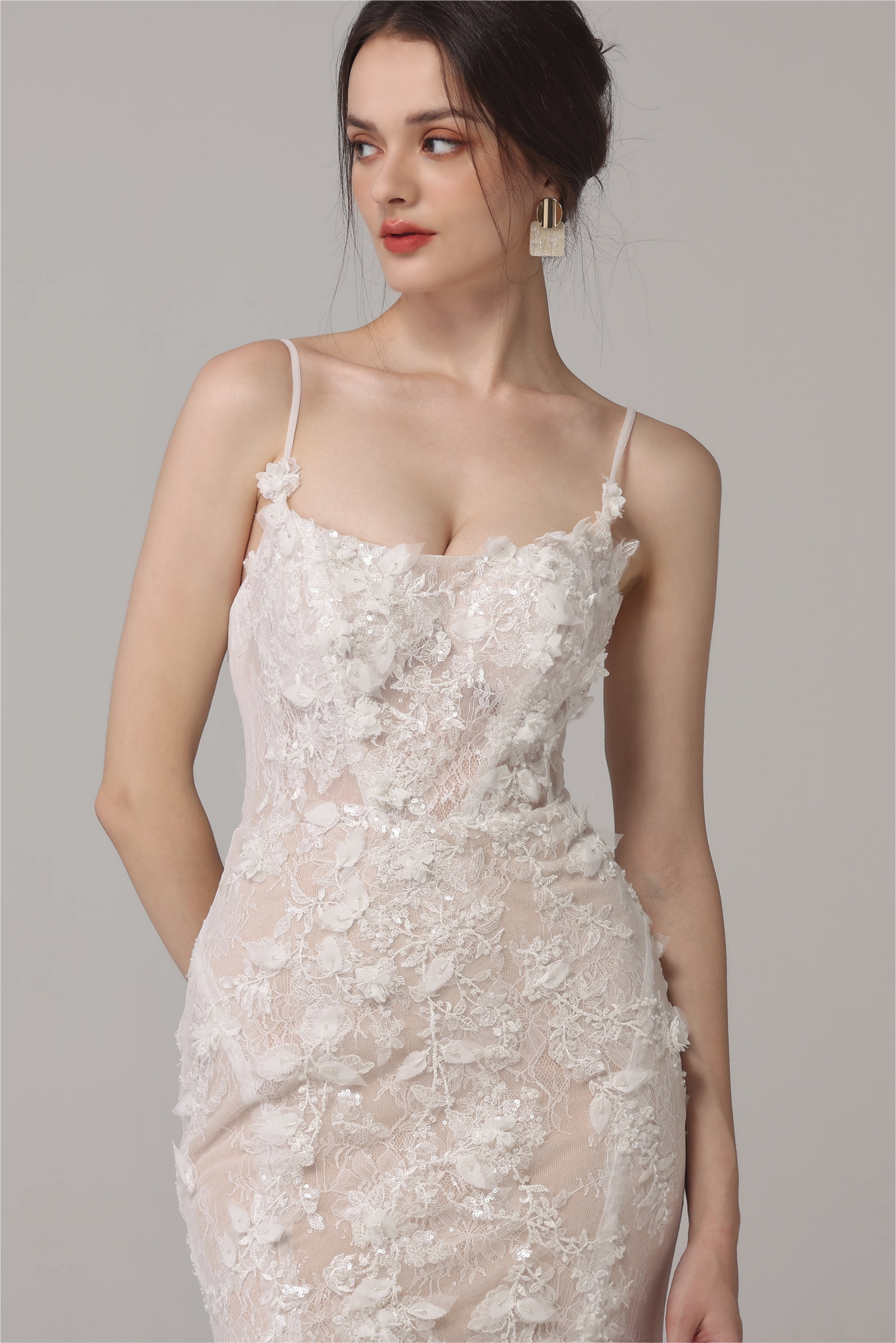 Mermaid Floral Lace Bridal Gown LVB2663