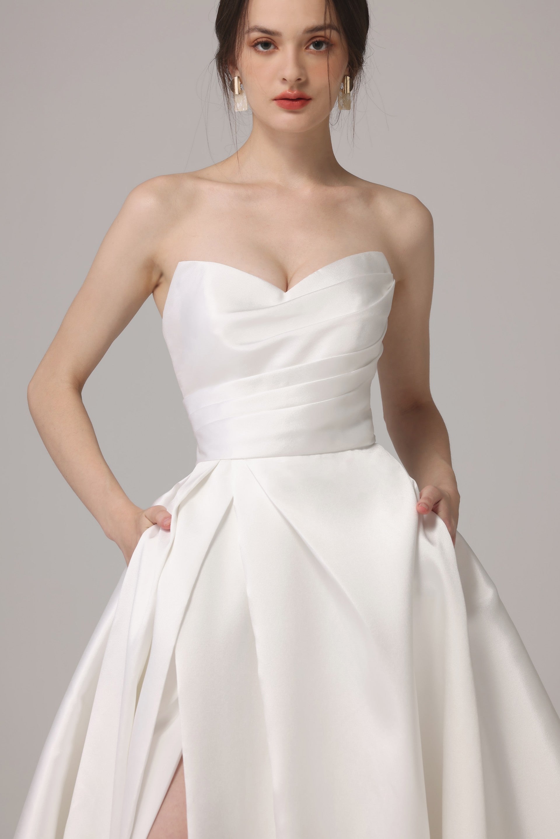 Draped Satin Wedding Dress LVB2665