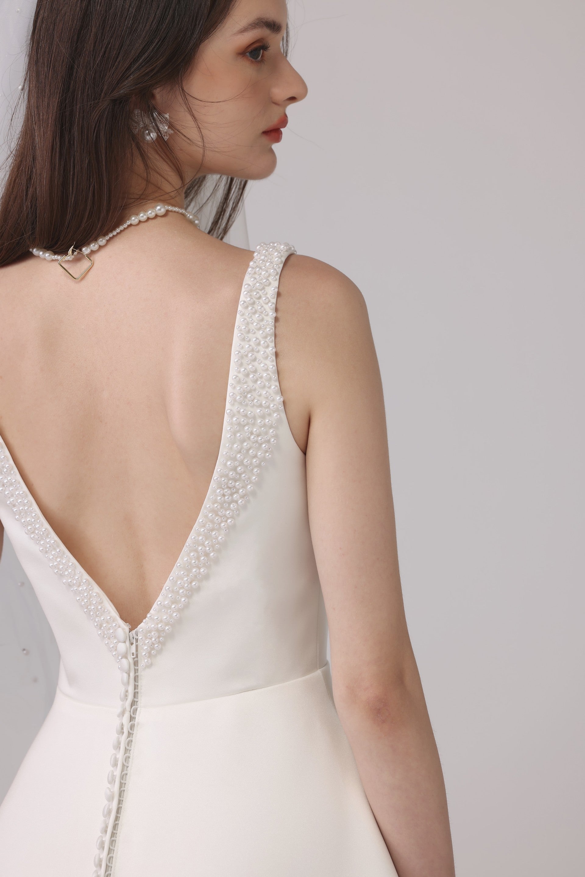 Short Satin Wedding Dress LVB2660