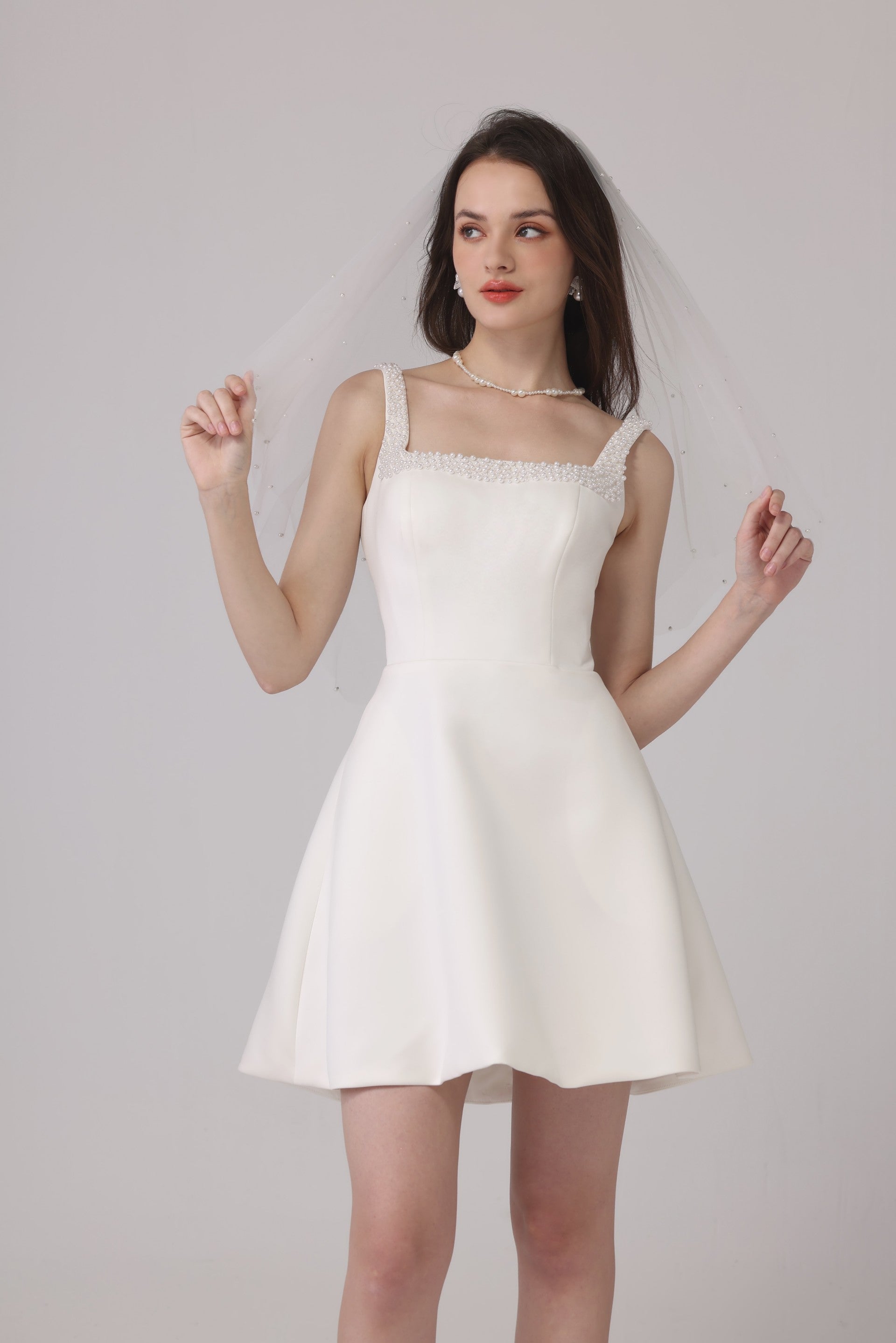 Short Satin Wedding Dress LVB2660