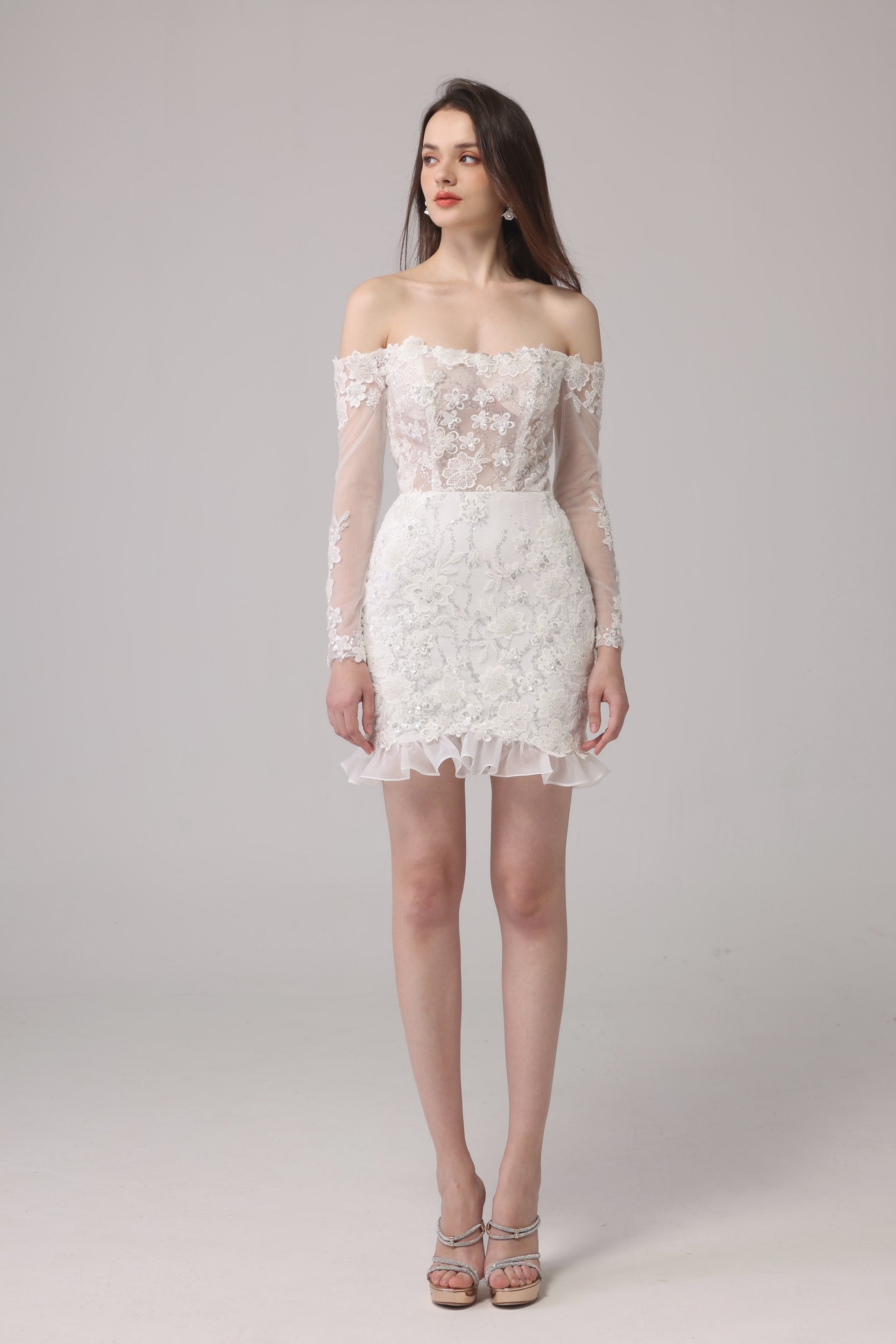 Short Lace Wedding Dress LVB2631
