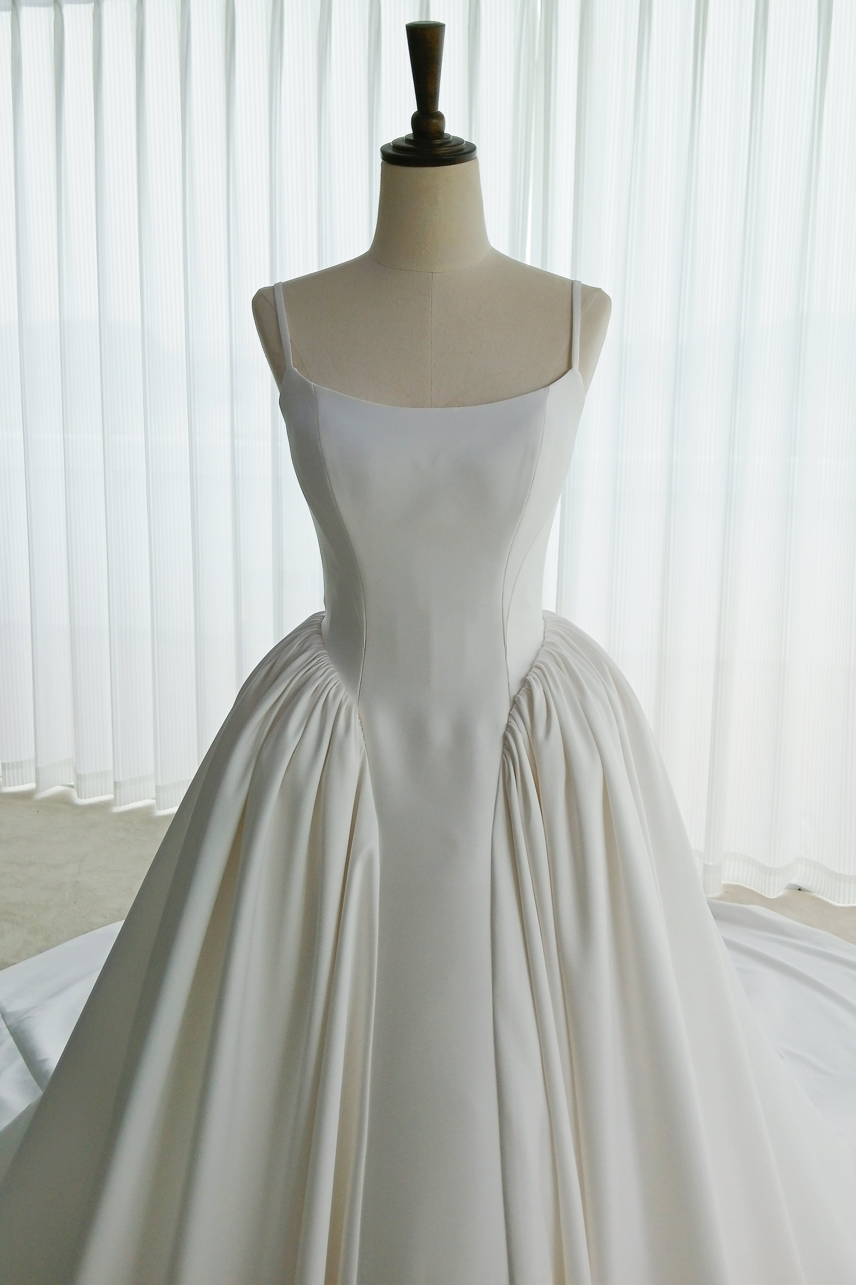 Satin A line wedding dress LVB2739