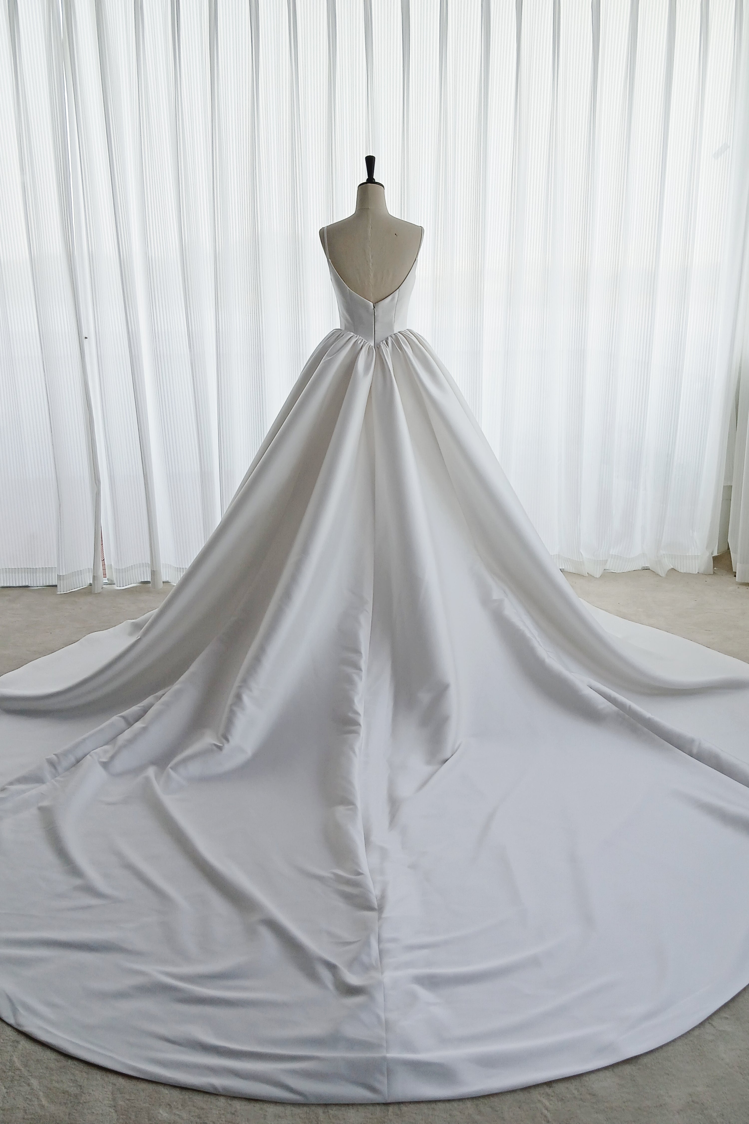 Satin A line wedding dress LVB2739