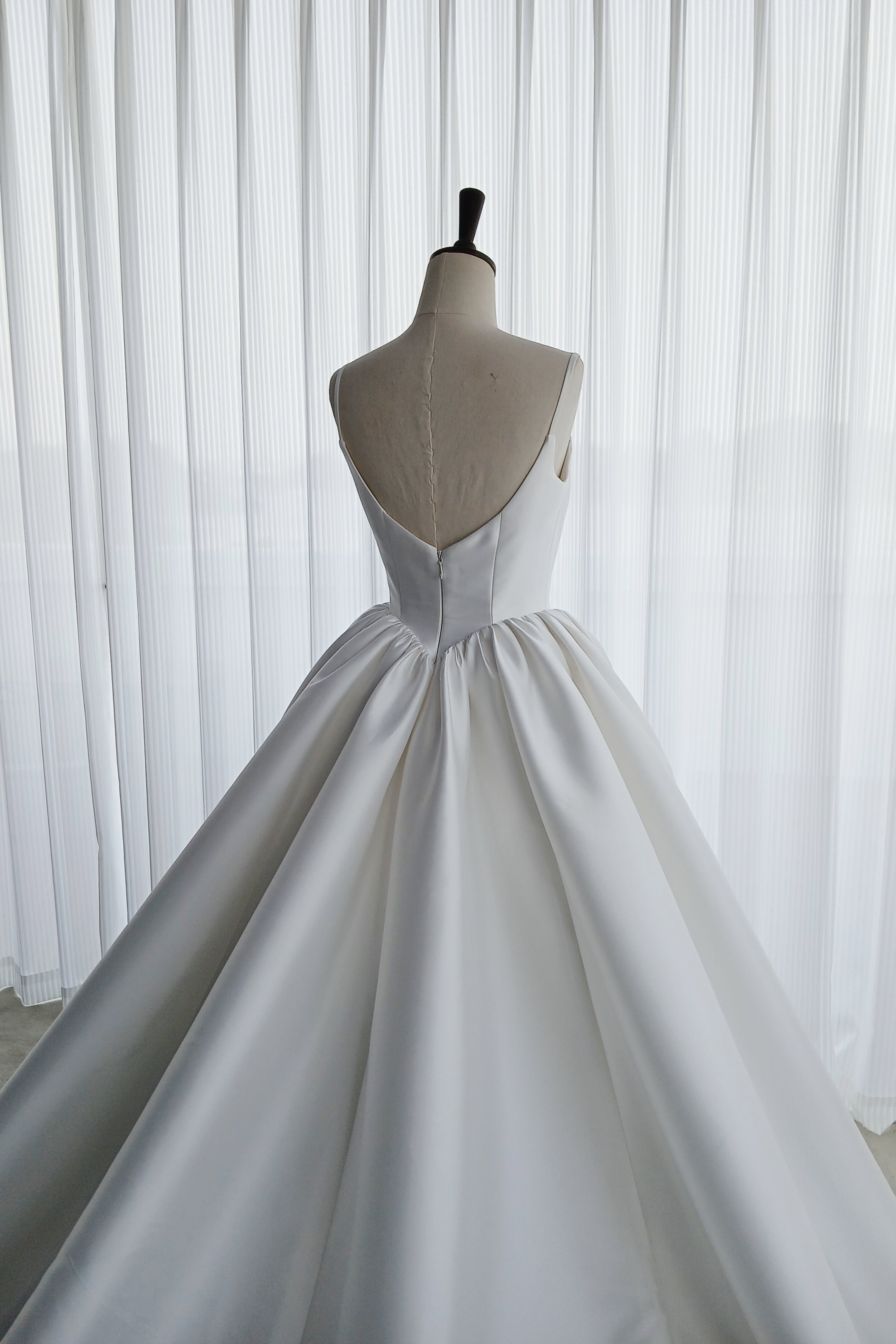 Satin A line wedding dress LVB2739