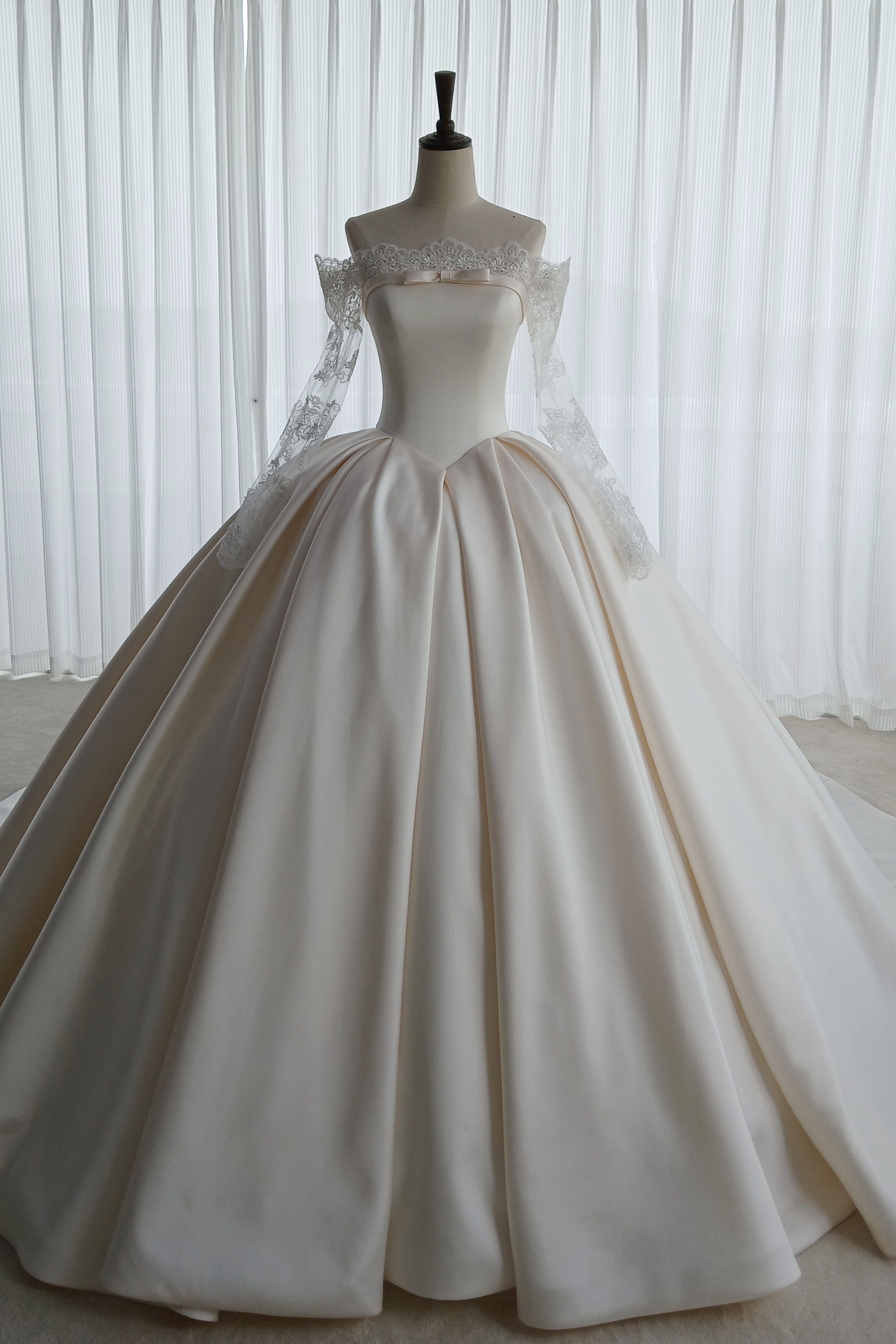 Satin ball gown wedding dress LVB2740