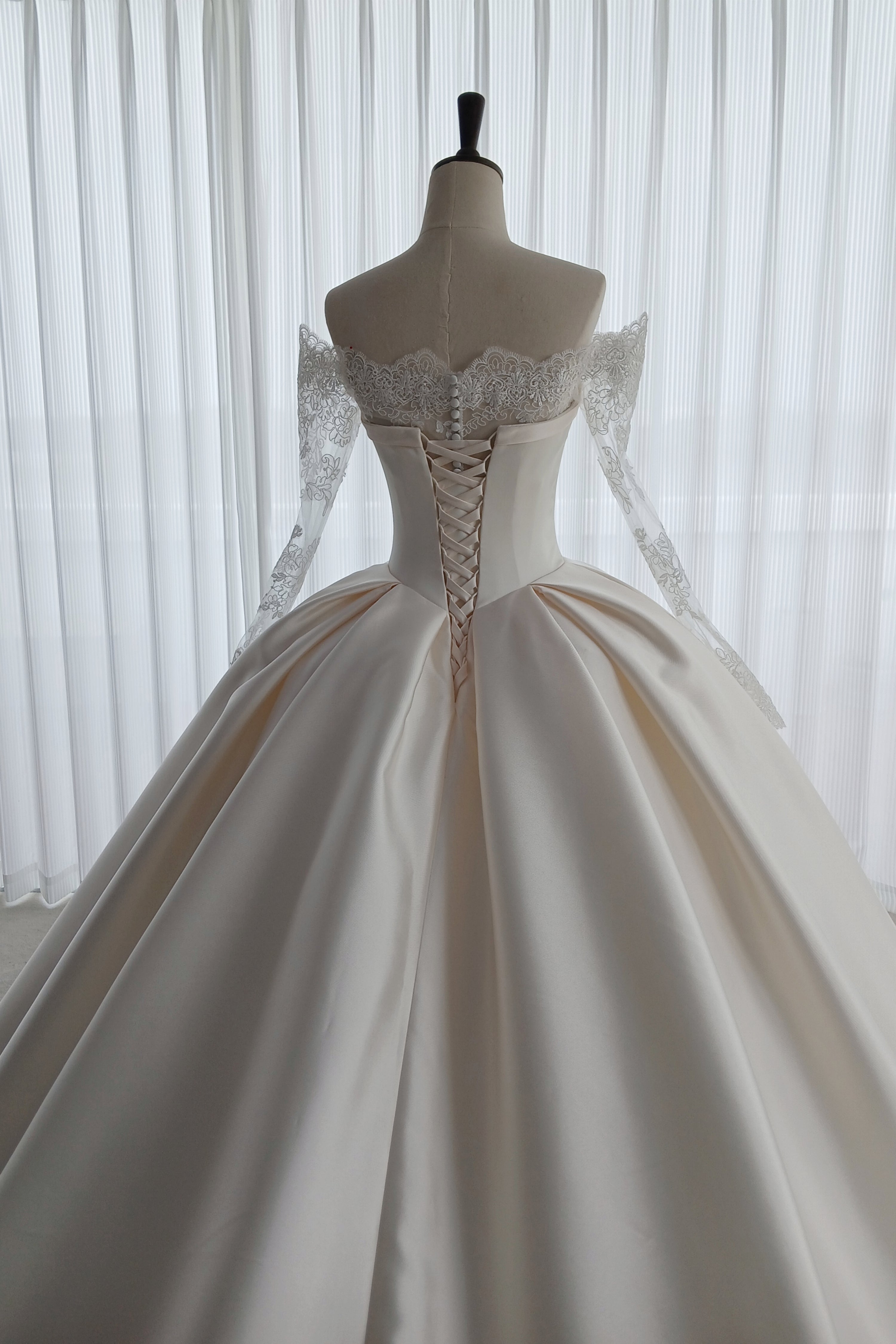 Satin ball gown wedding dress LVB2740