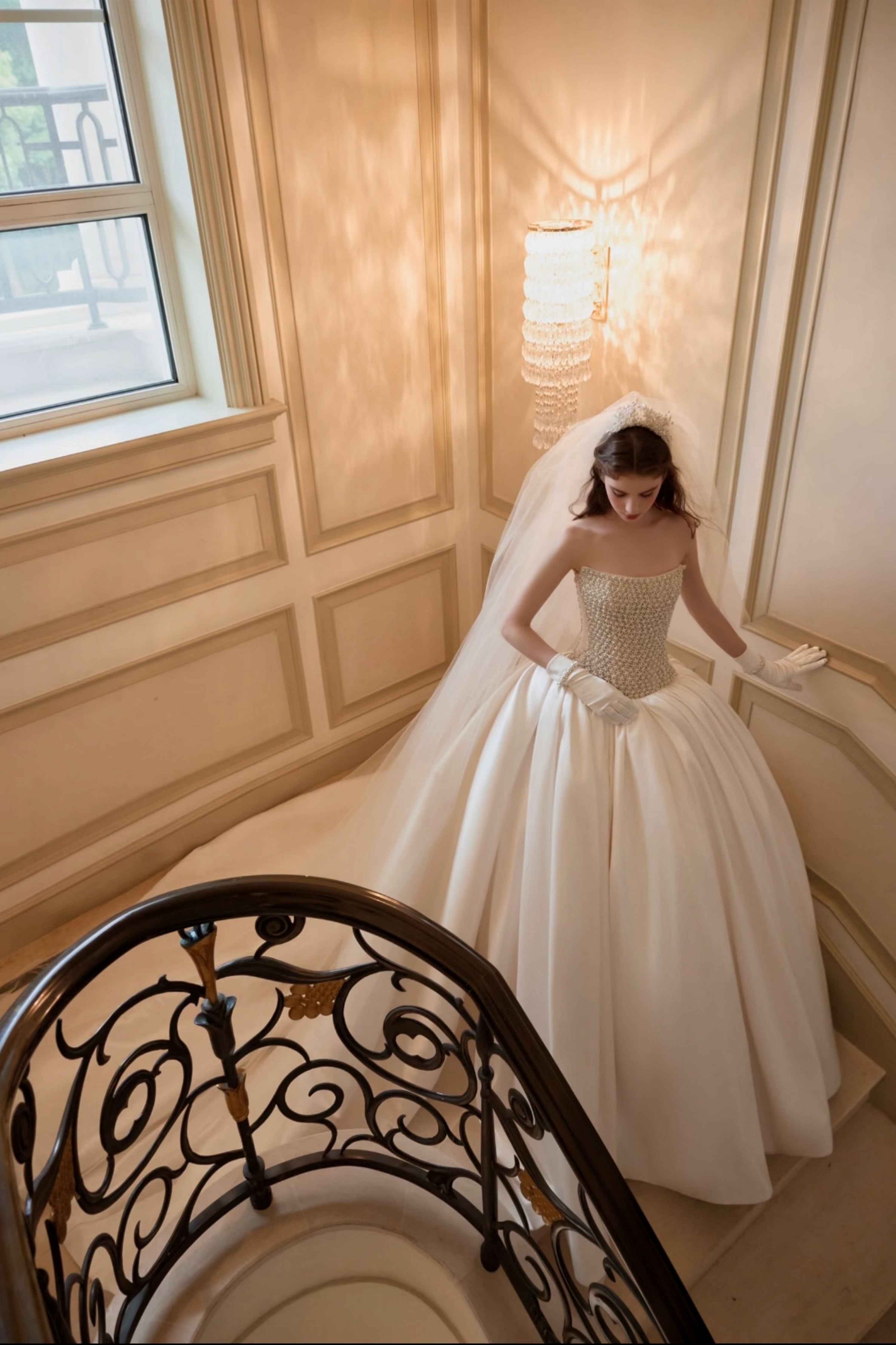 Luminous Sparkle Satin Ballgown Wedding Dress