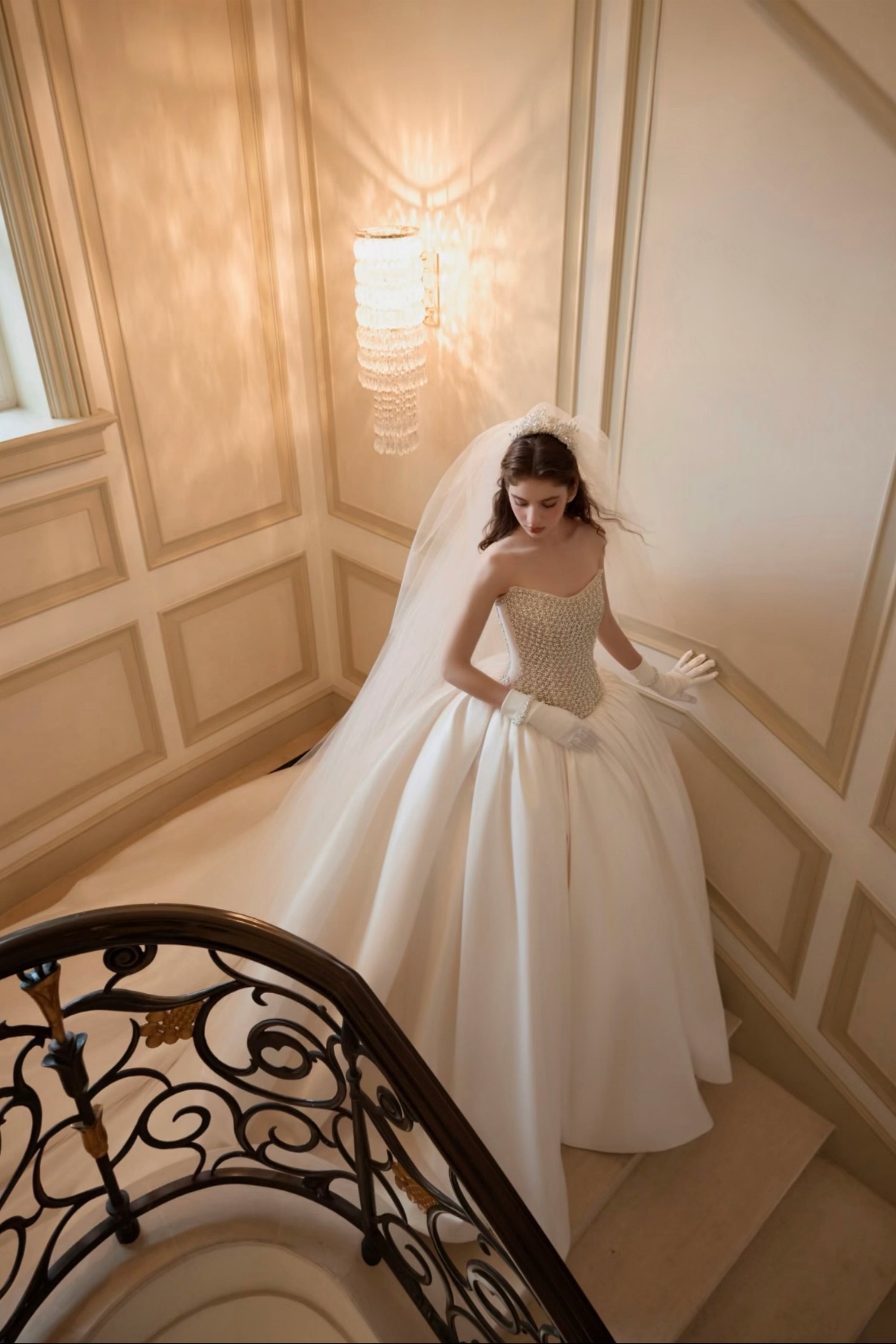 Luminous Sparkle Satin Ballgown Wedding Dress
