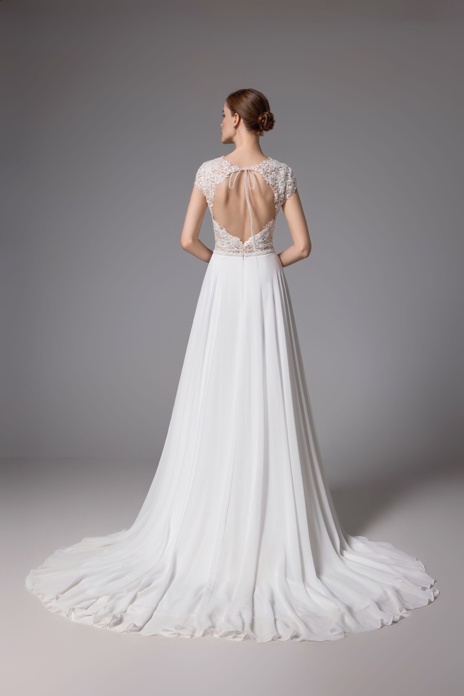 Chiffon Handmade Bridal Gown in soft layers LVS2401